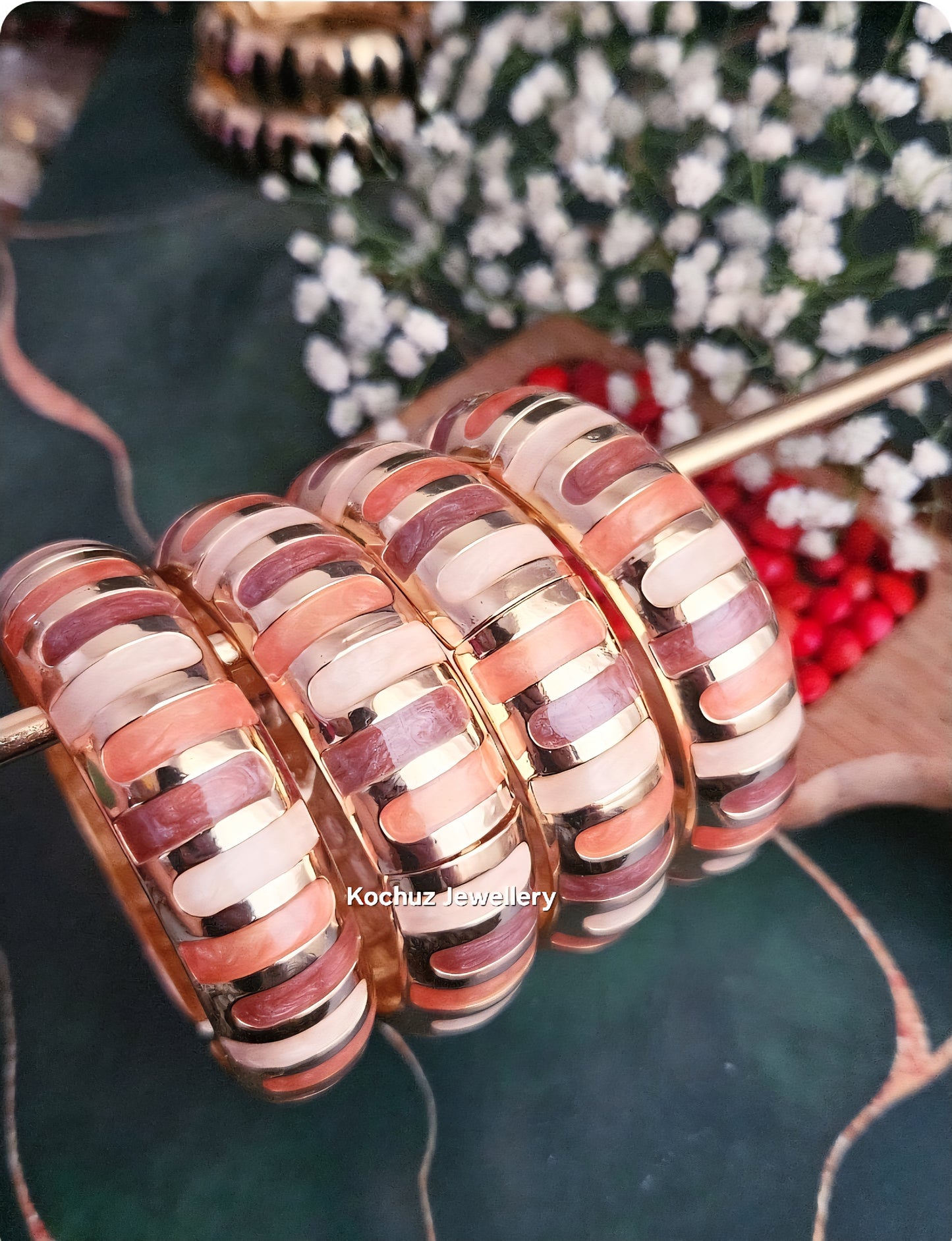 BANG1287 - Anti Tarnish Italian Enamel Meenakari Vintage Bangle
