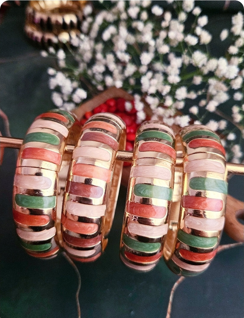 BANG1289 - Anti Tarnish Italian Enamel Meenakari Vintage Bangle