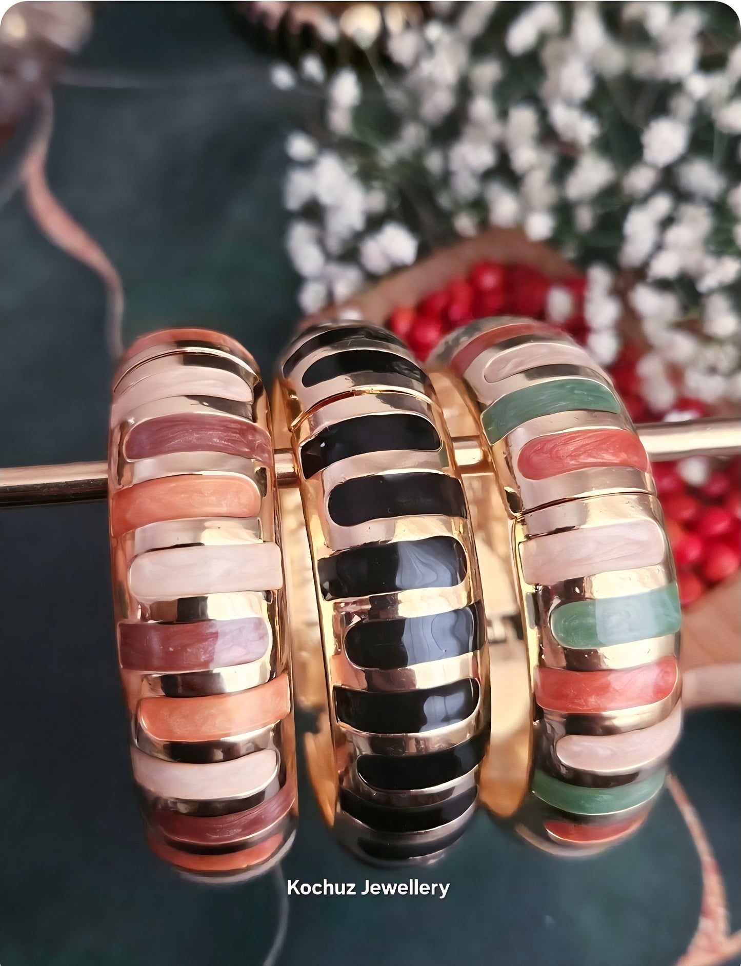 BANG1289 - Anti Tarnish Italian Enamel Meenakari Vintage Bangle