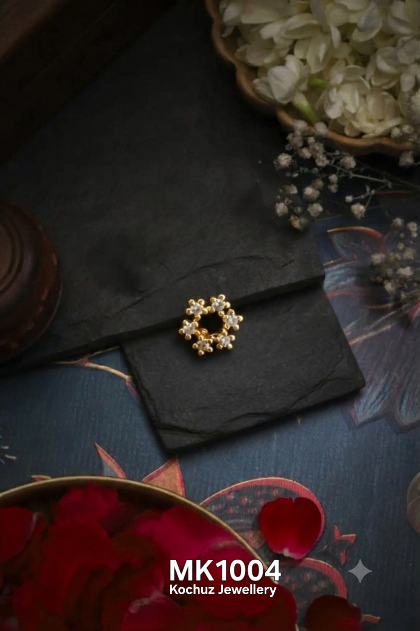 MK1004-24 Karat Gold Plated Nose Pin
