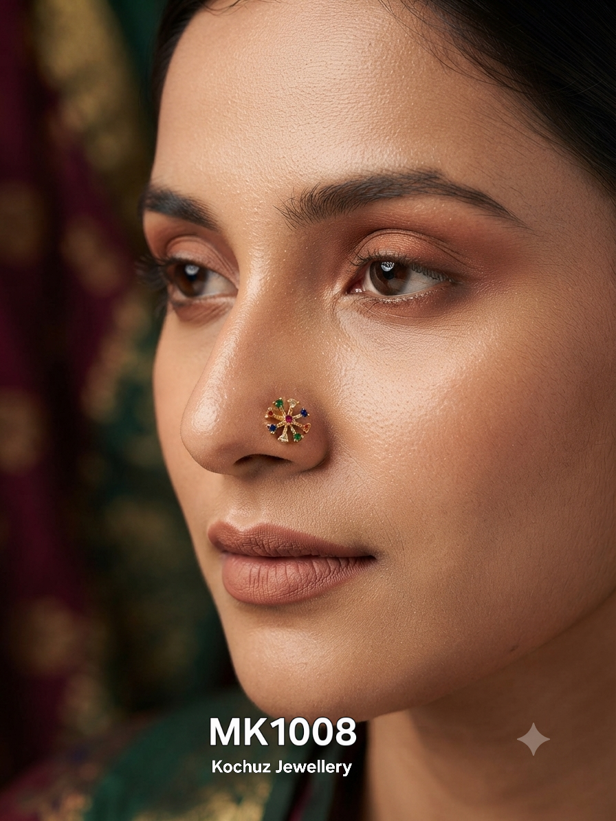 MK1008 -24 Karat Gold Plated Nose Pin