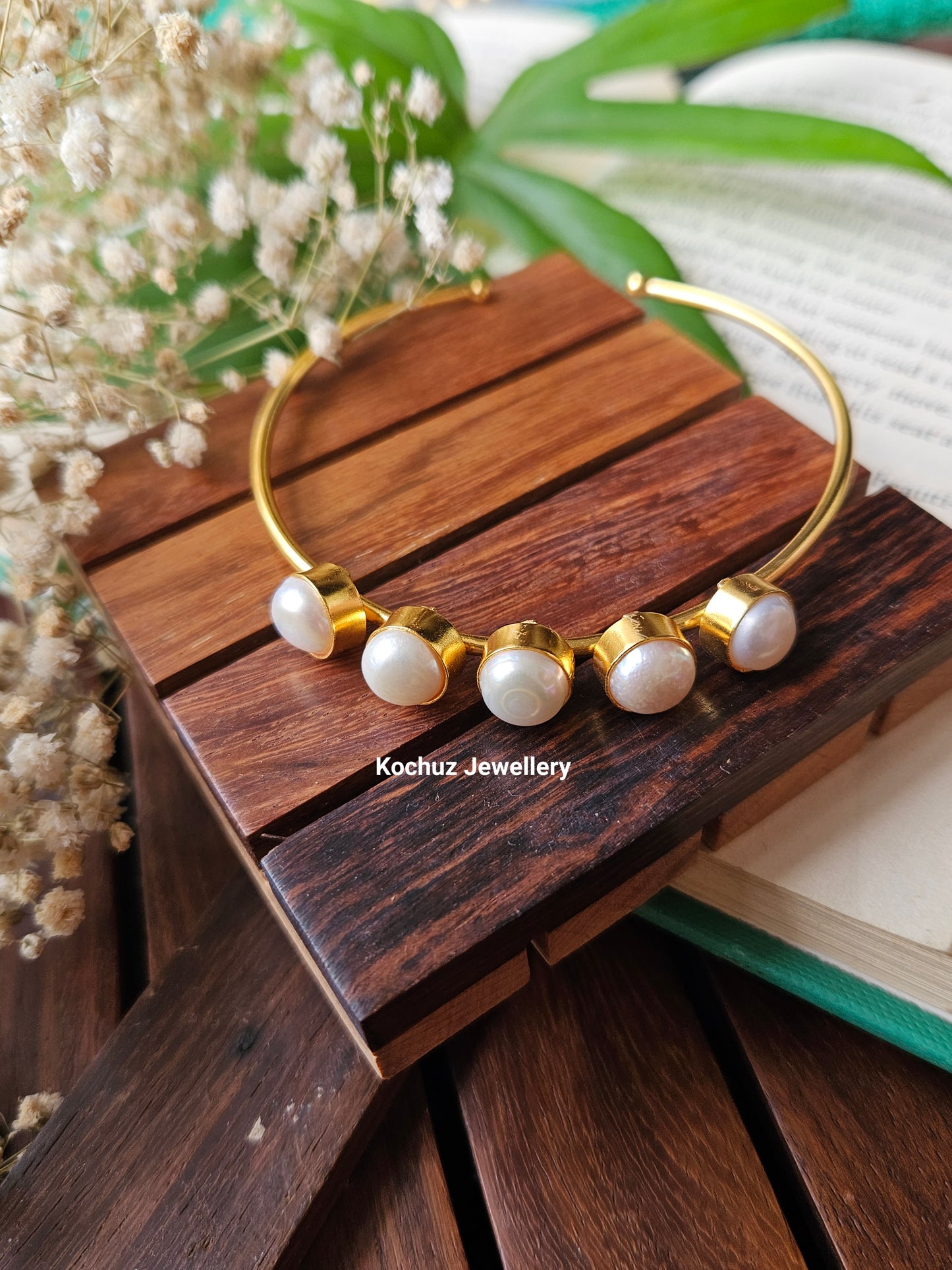 BANG1006 - Natural Pearl Cuff Bangle