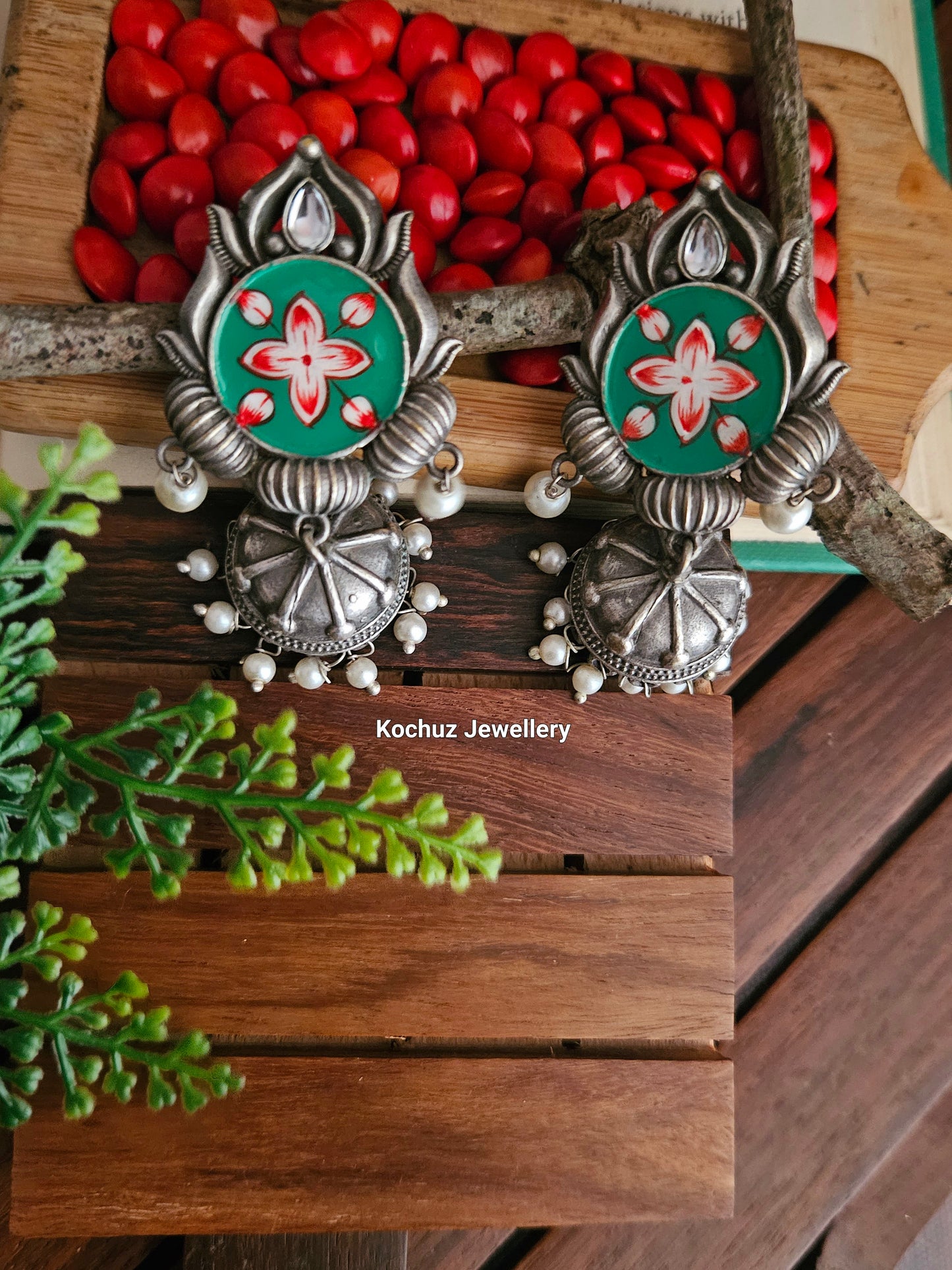 EAR1103 - Hand Painted Jhumka