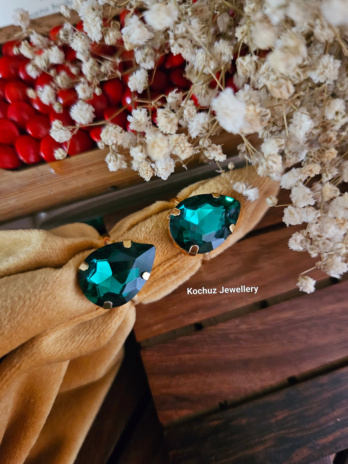 RING1009 - Tear Drop Glass Rings