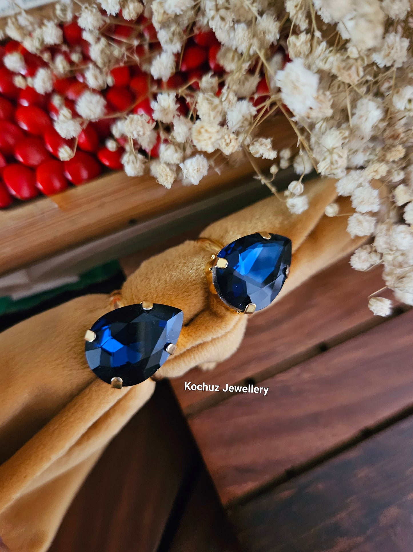 RING1009 - Tear Drop Glass Rings