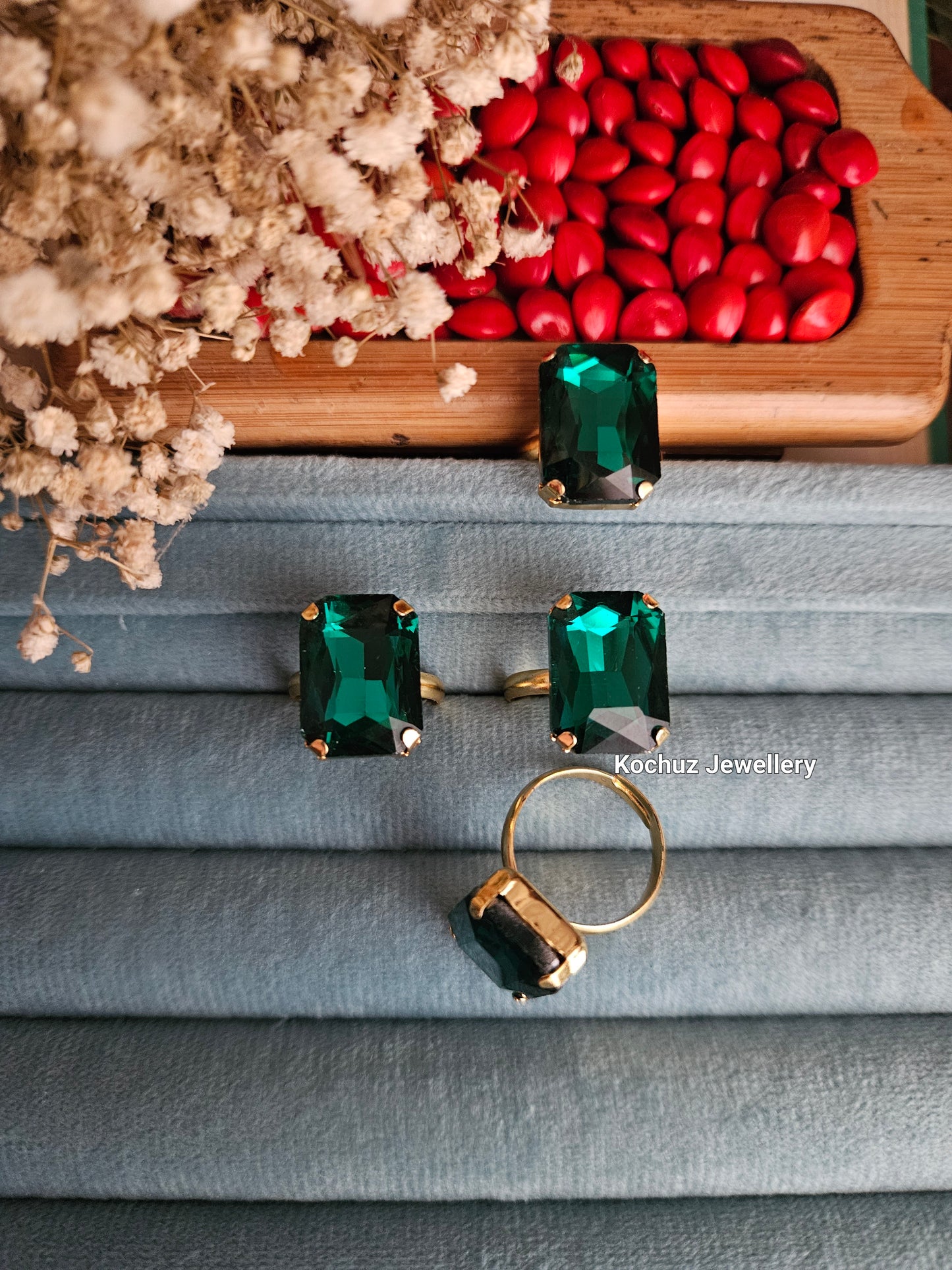 RING1008 - Large Glass Finger Rings