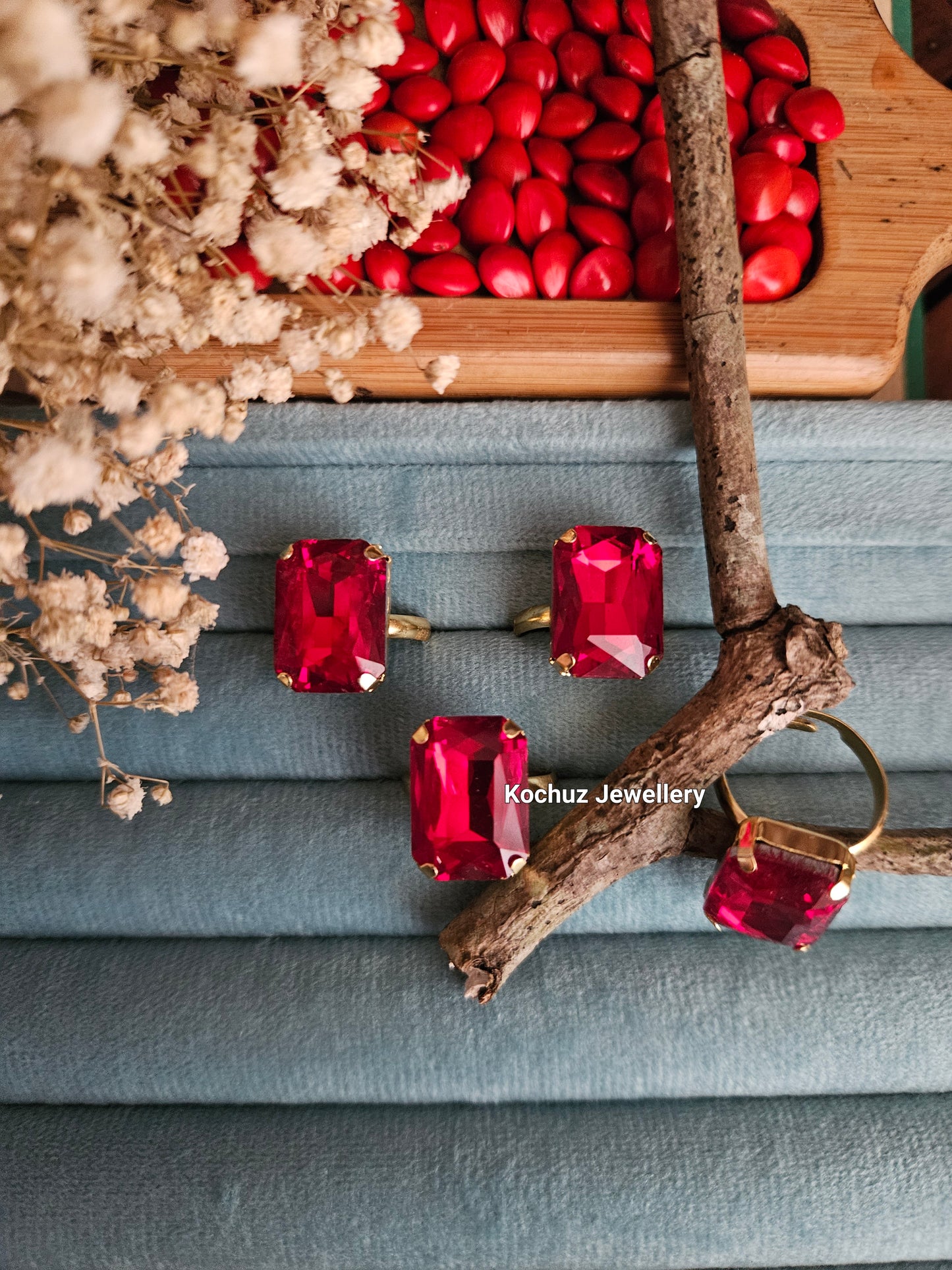 RING1008 - Large Glass Finger Rings