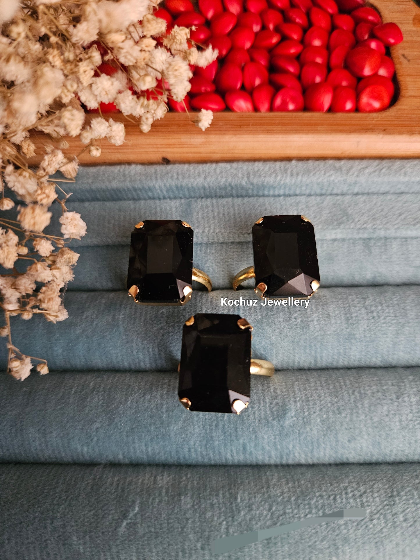 RING1008 - Large Glass Finger Rings