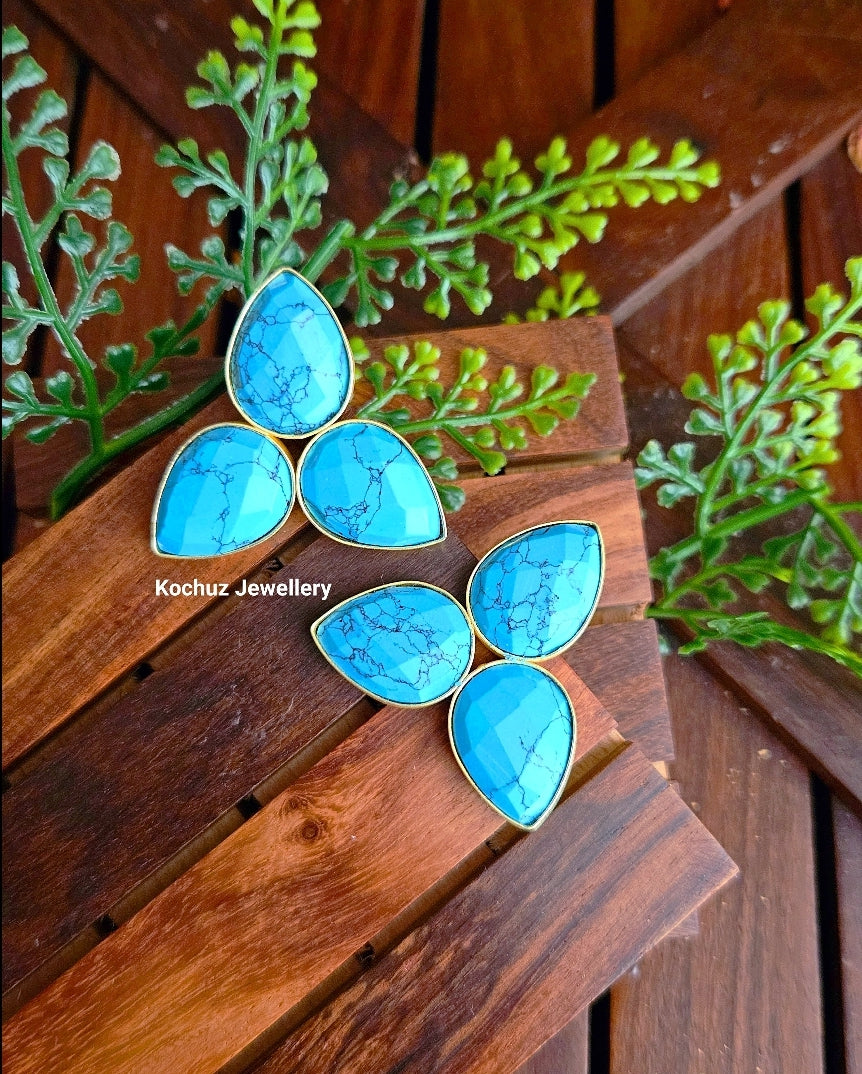 EAR1086 - Stone Leaf Earrings