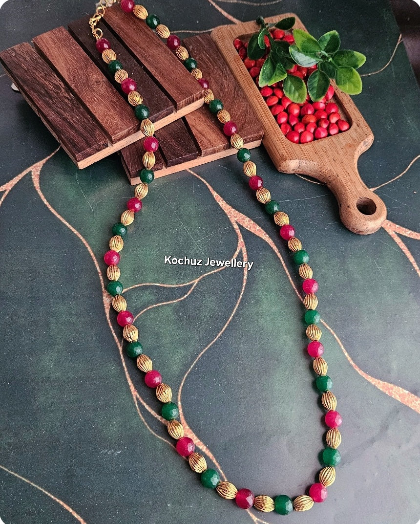 NECK1055 -Pumkin Bead Neckpiece