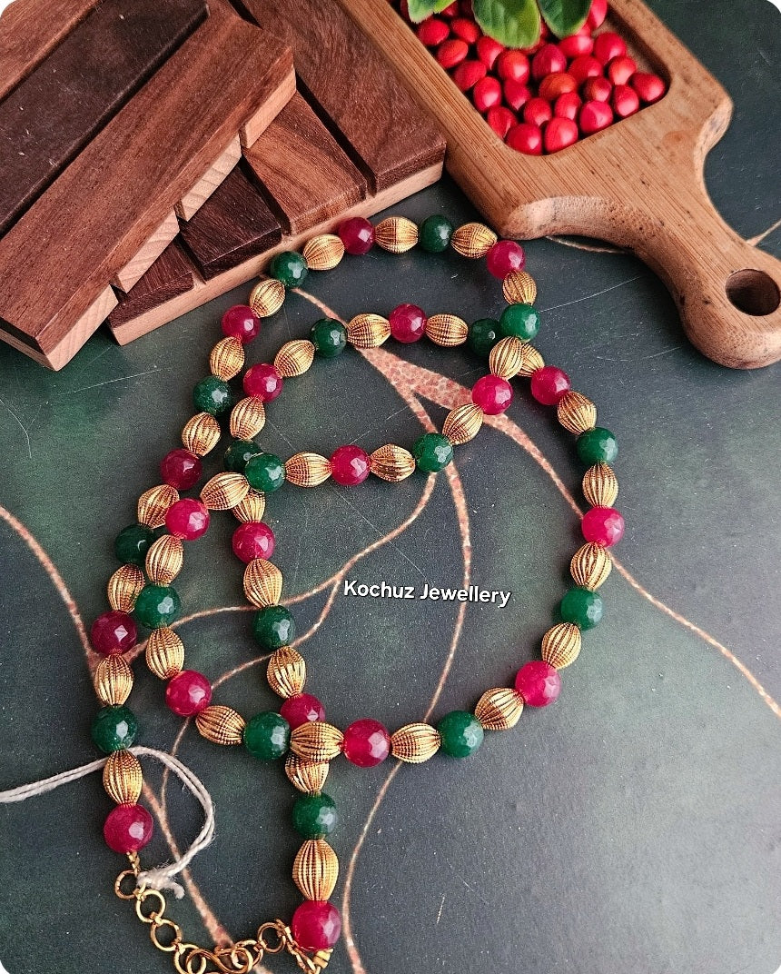 NECK1055 -Pumkin Bead Neckpiece