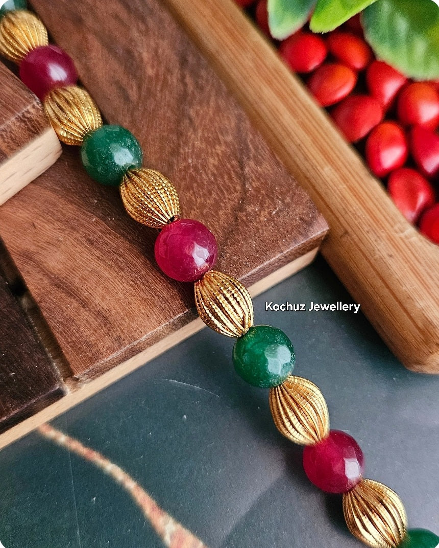 NECK1055 -Pumkin Bead Neckpiece