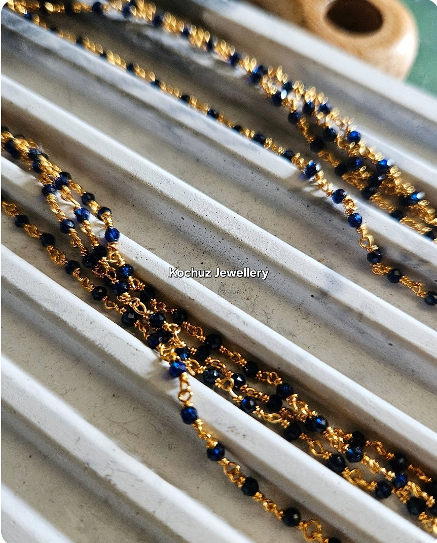 NECK1070 -Dark Blue Karimani Style Neckpiece