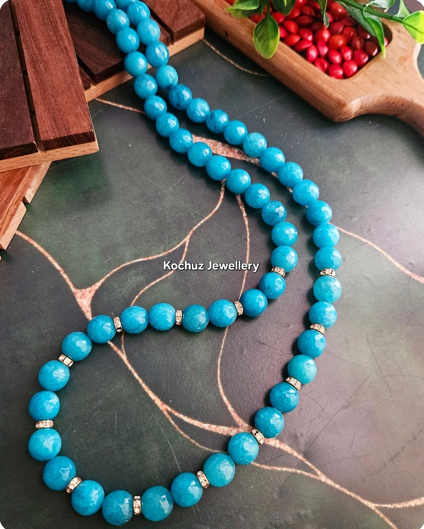 NECK1073 -Agate Bead Neckpiece