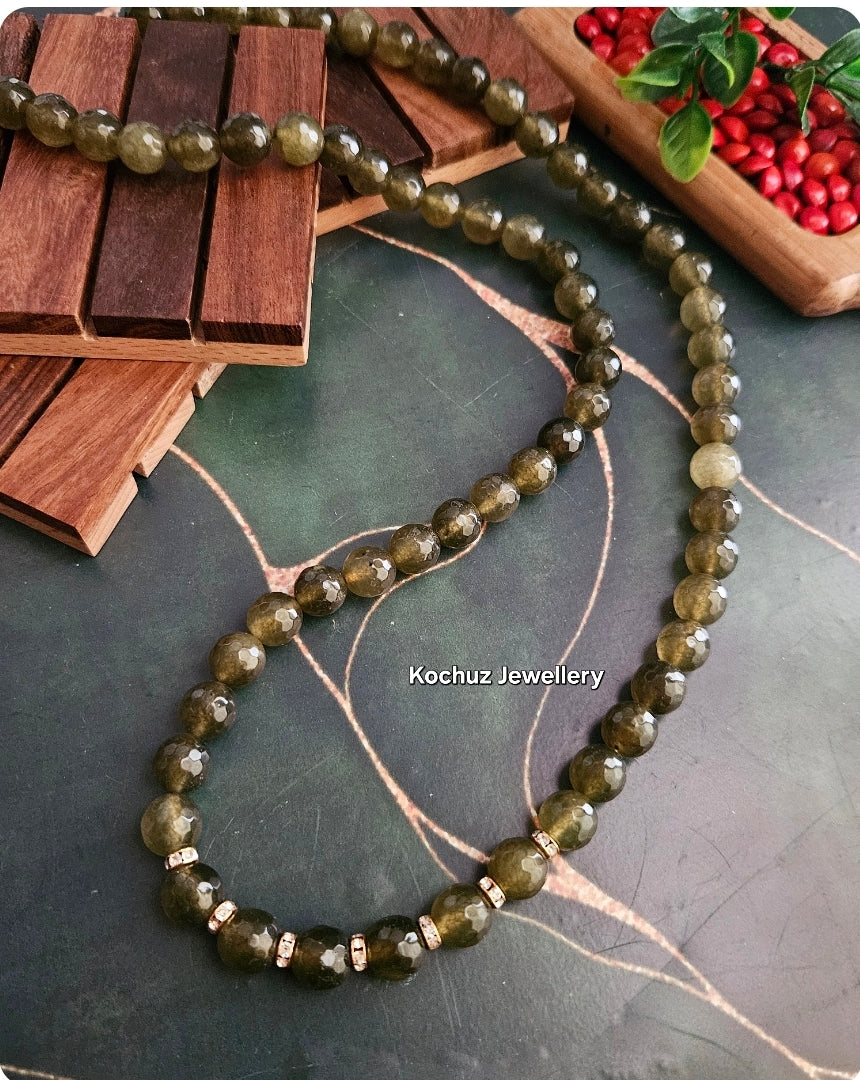 NECK1073 -Agate Bead Neckpiece