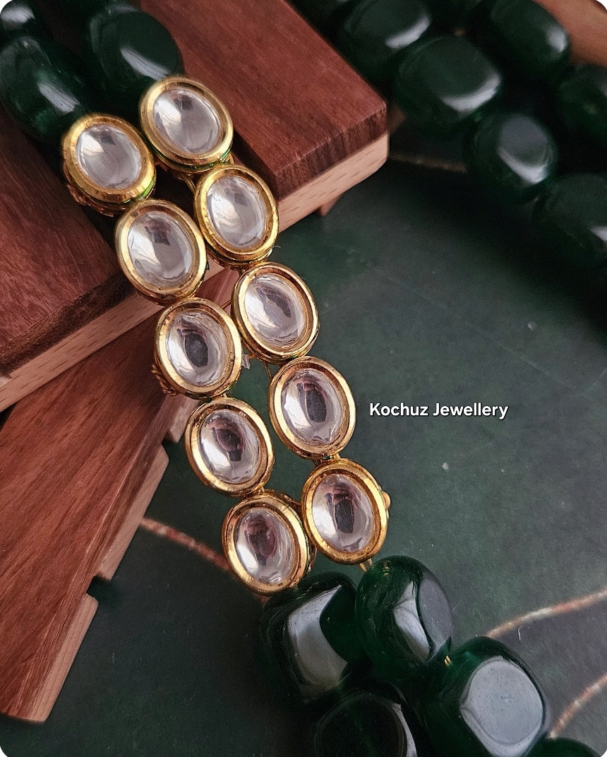 NECK1079 -Tumble Bead With Kundan Neckpiece