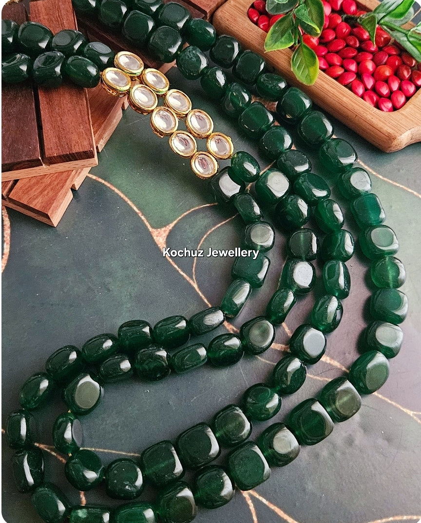 NECK1079 -Tumble Bead With Kundan Neckpiece