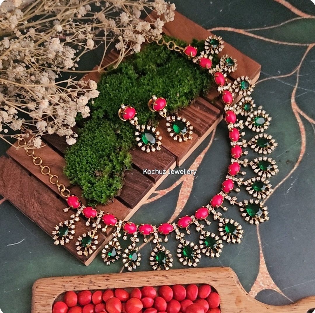 NECK1182 - Ruby with Zircon Stone