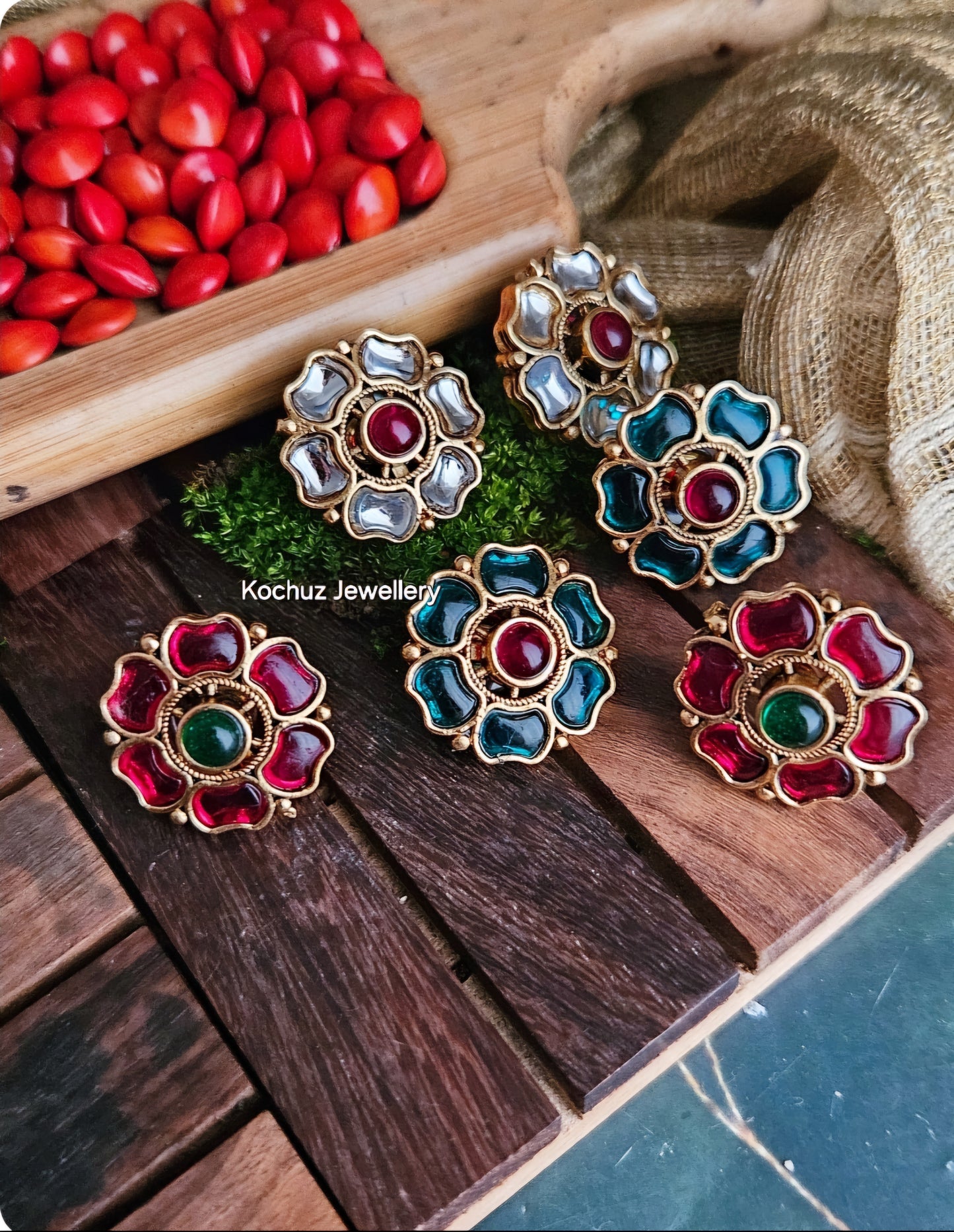 NECK1238 - Floral Pendent Neckpiece Set