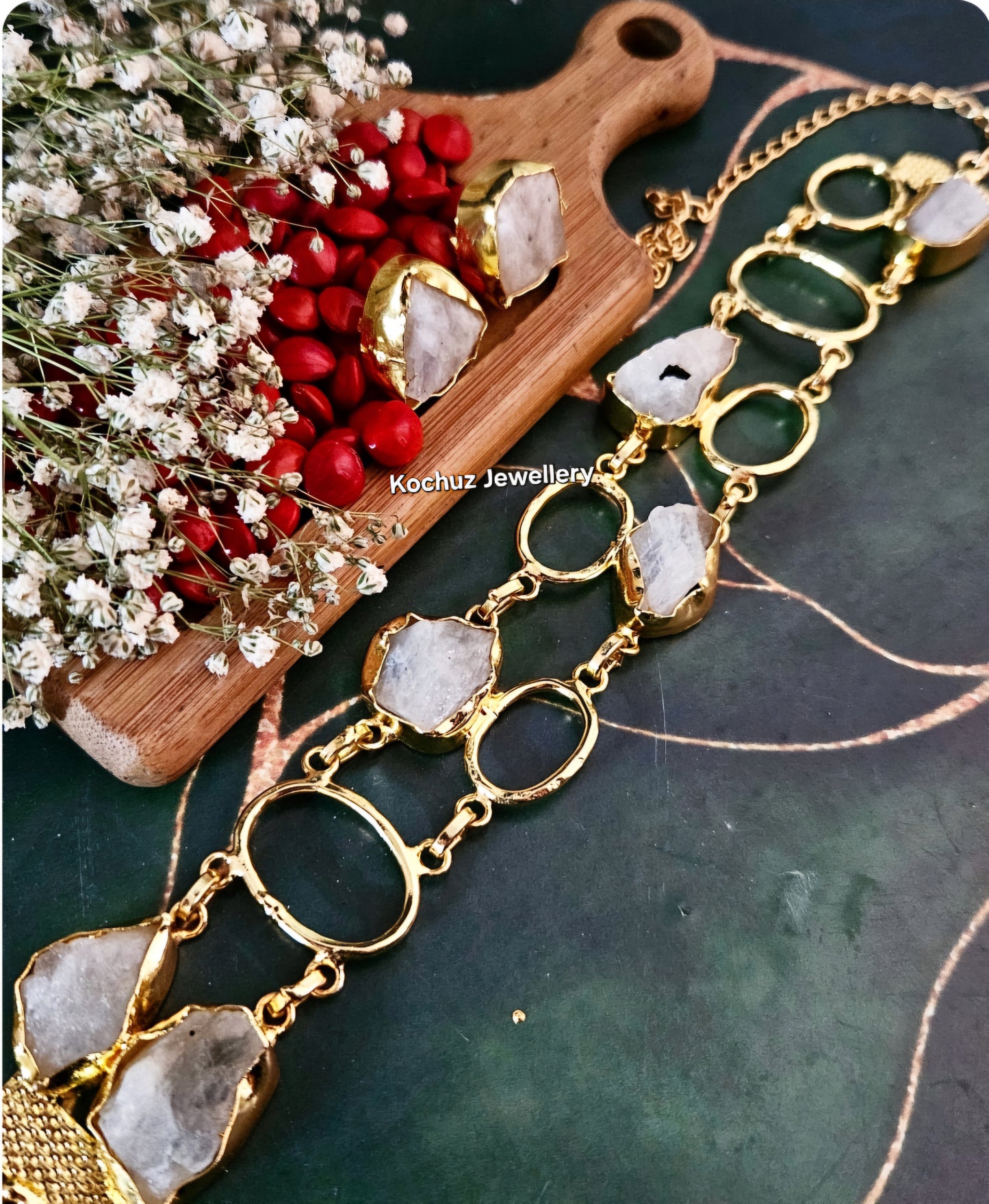 NECK1281 -Natural Stone Neckpiece Set