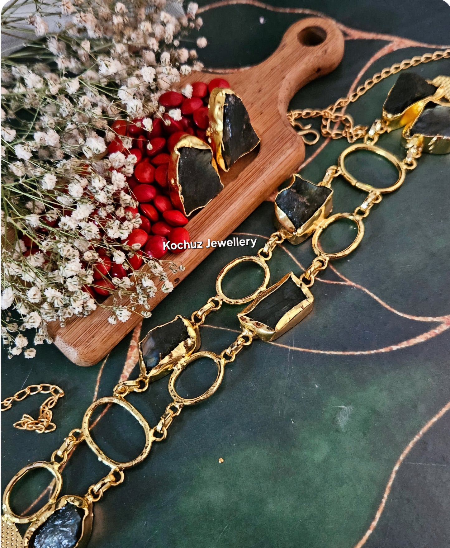 NECK1281 -Natural Stone Neckpiece Set