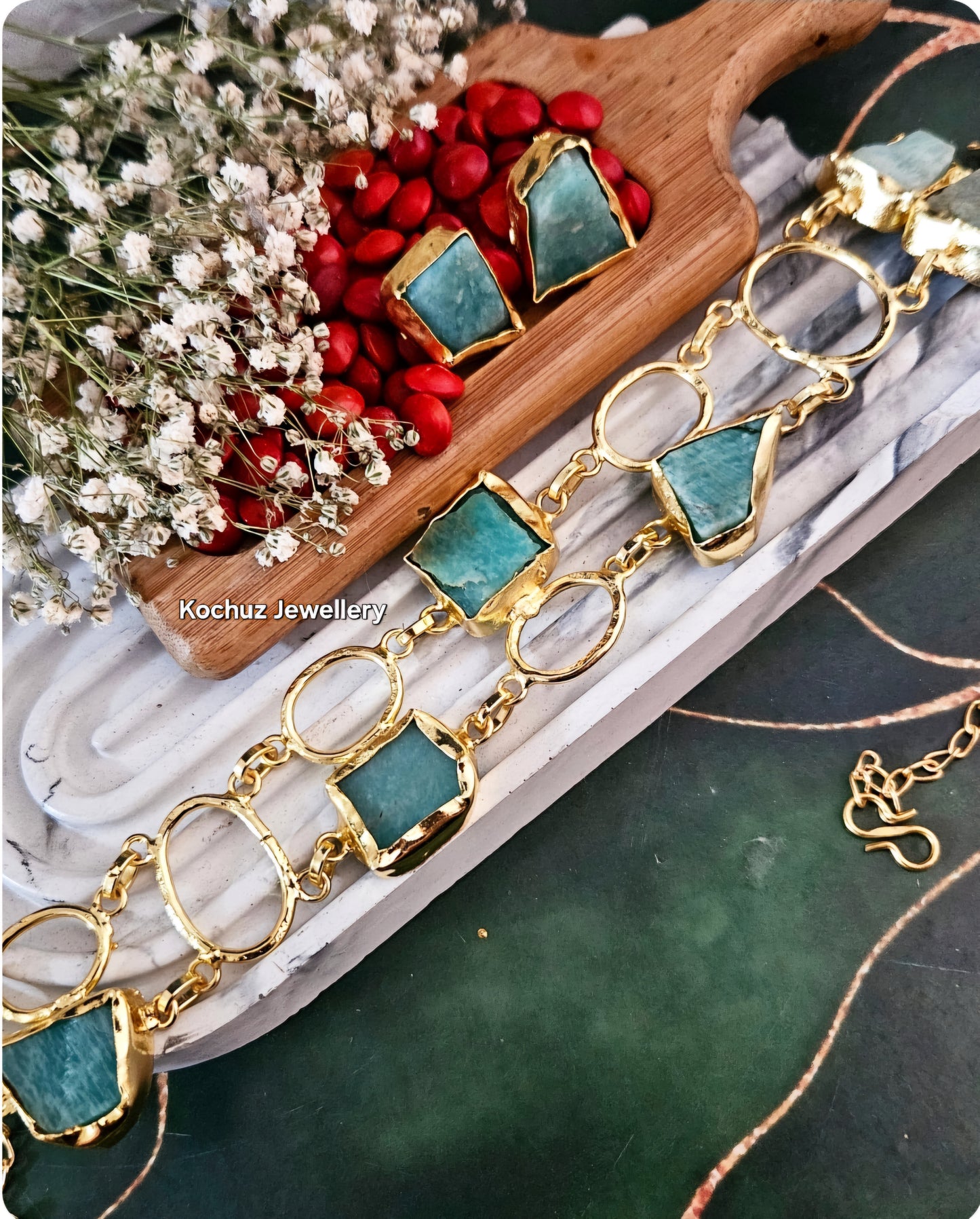 NECK1281 -Natural Stone Neckpiece Set