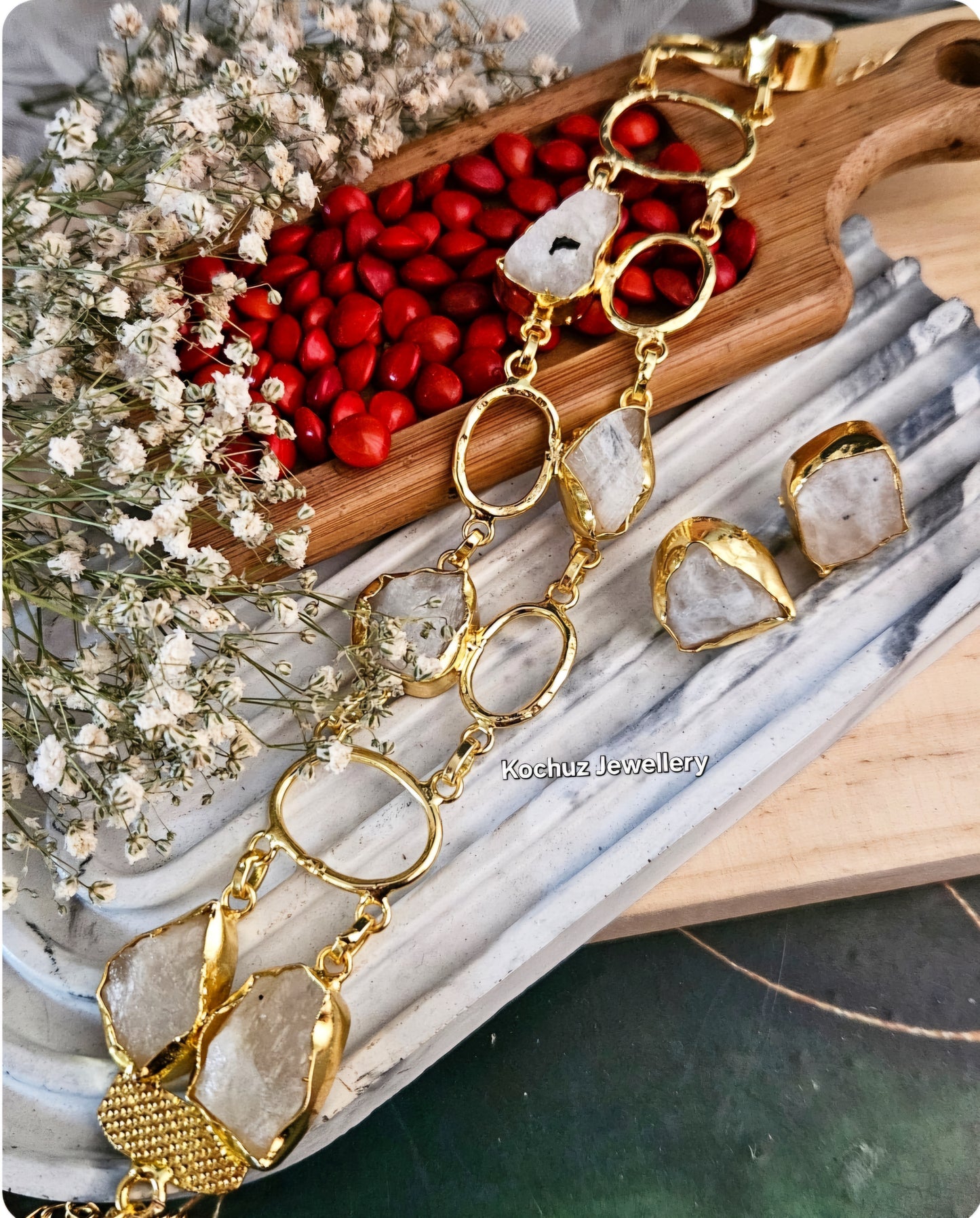NECK1281 -Natural Stone Neckpiece Set
