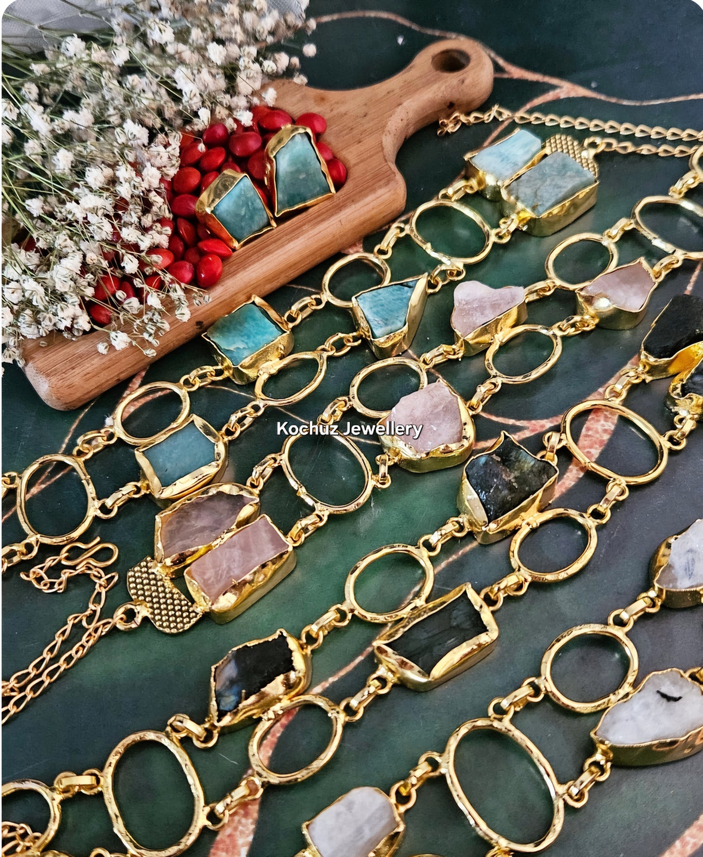 NECK1281 -Natural Stone Neckpiece Set