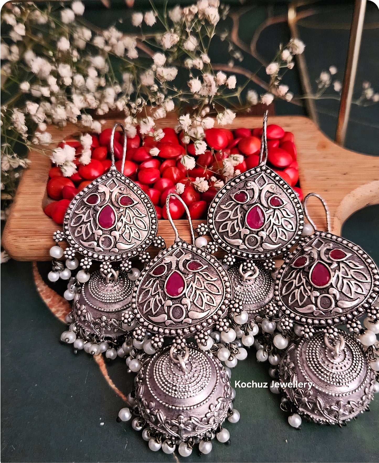 EAR1262 - Silver Look Alike Jhumka