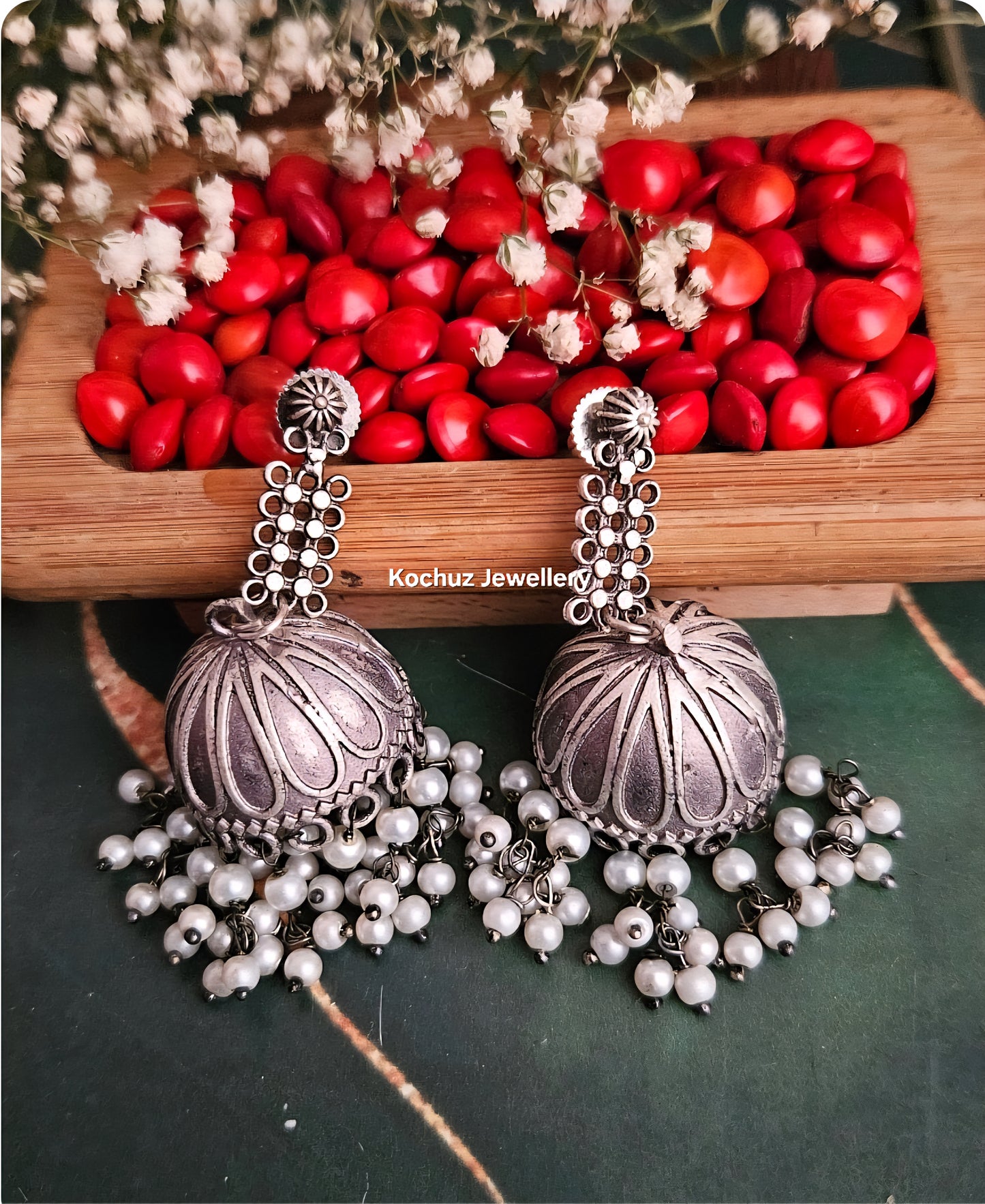 EAR1264 - Silver Look Alike Jhumka