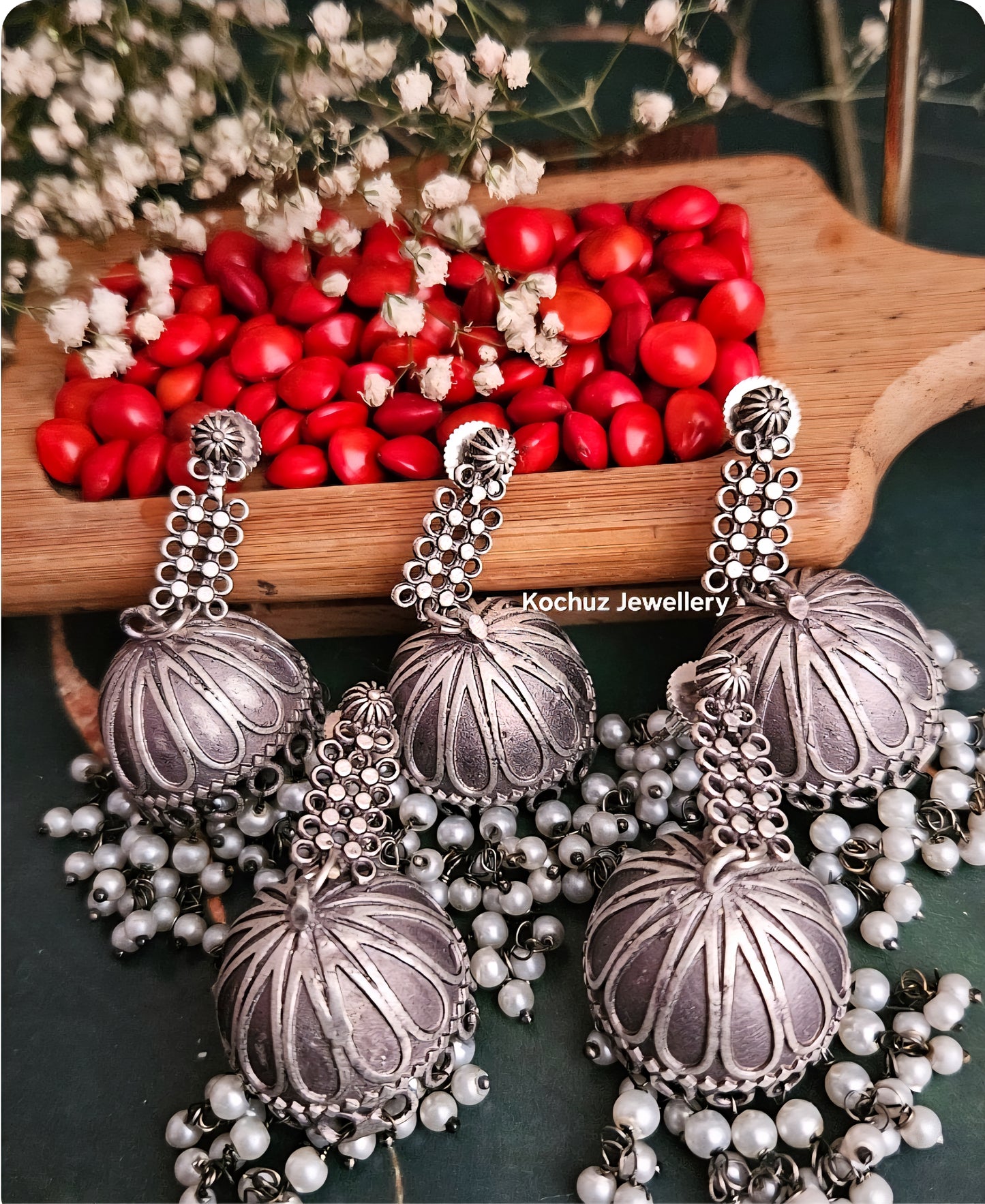 EAR1264 - Silver Look Alike Jhumka