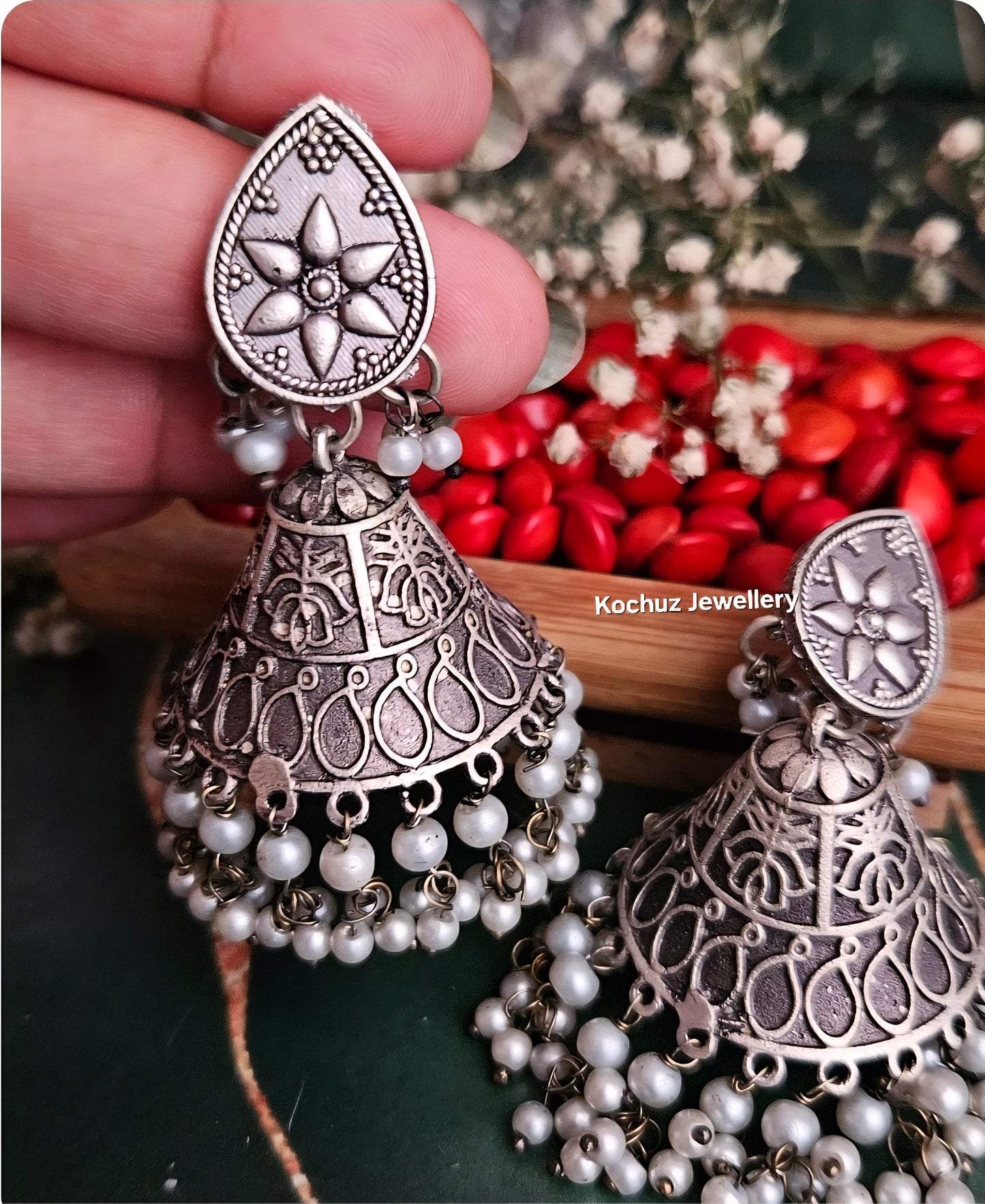EAR1263 - Silver Look Alike Jhumka