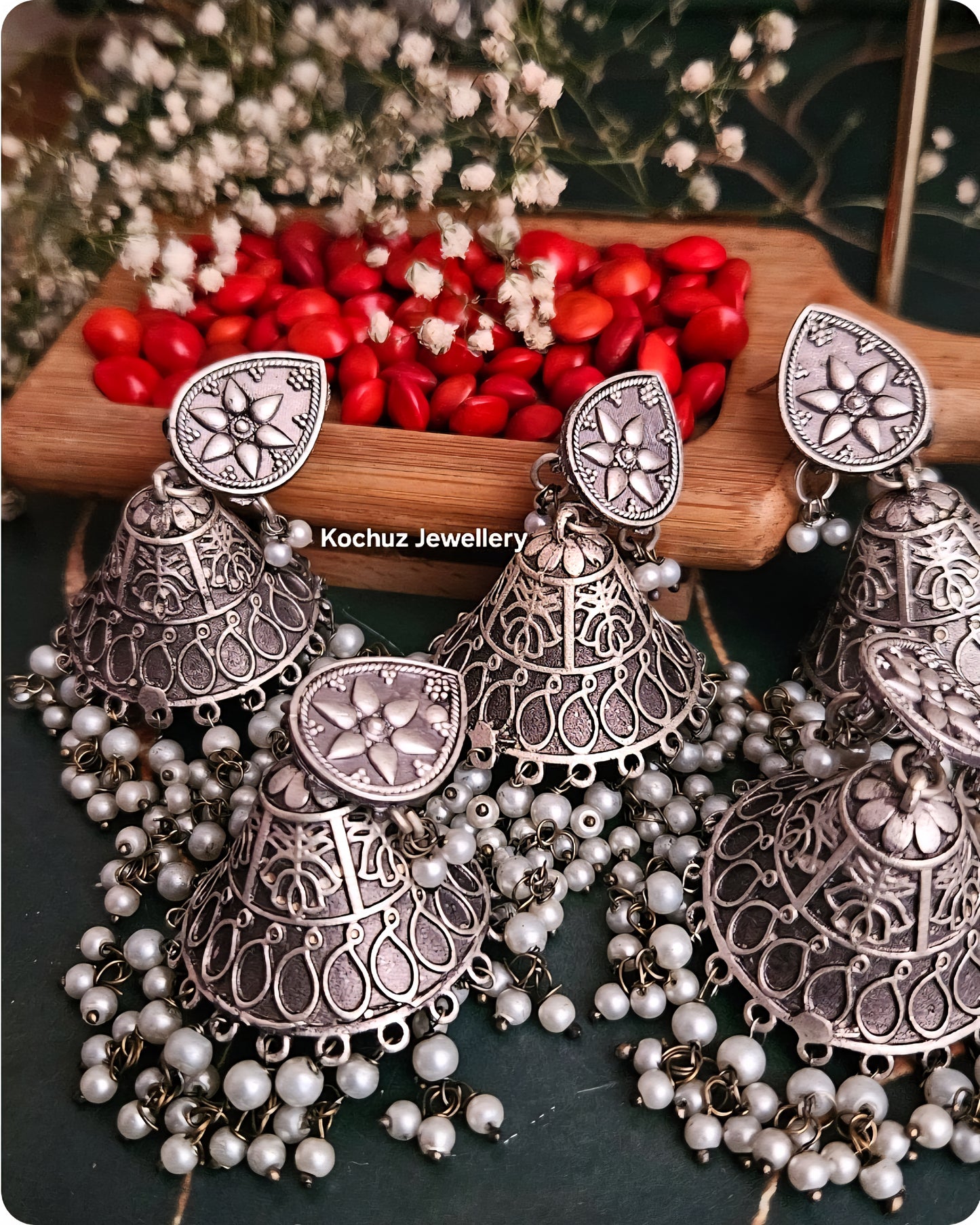 EAR1263 - Silver Look Alike Jhumka