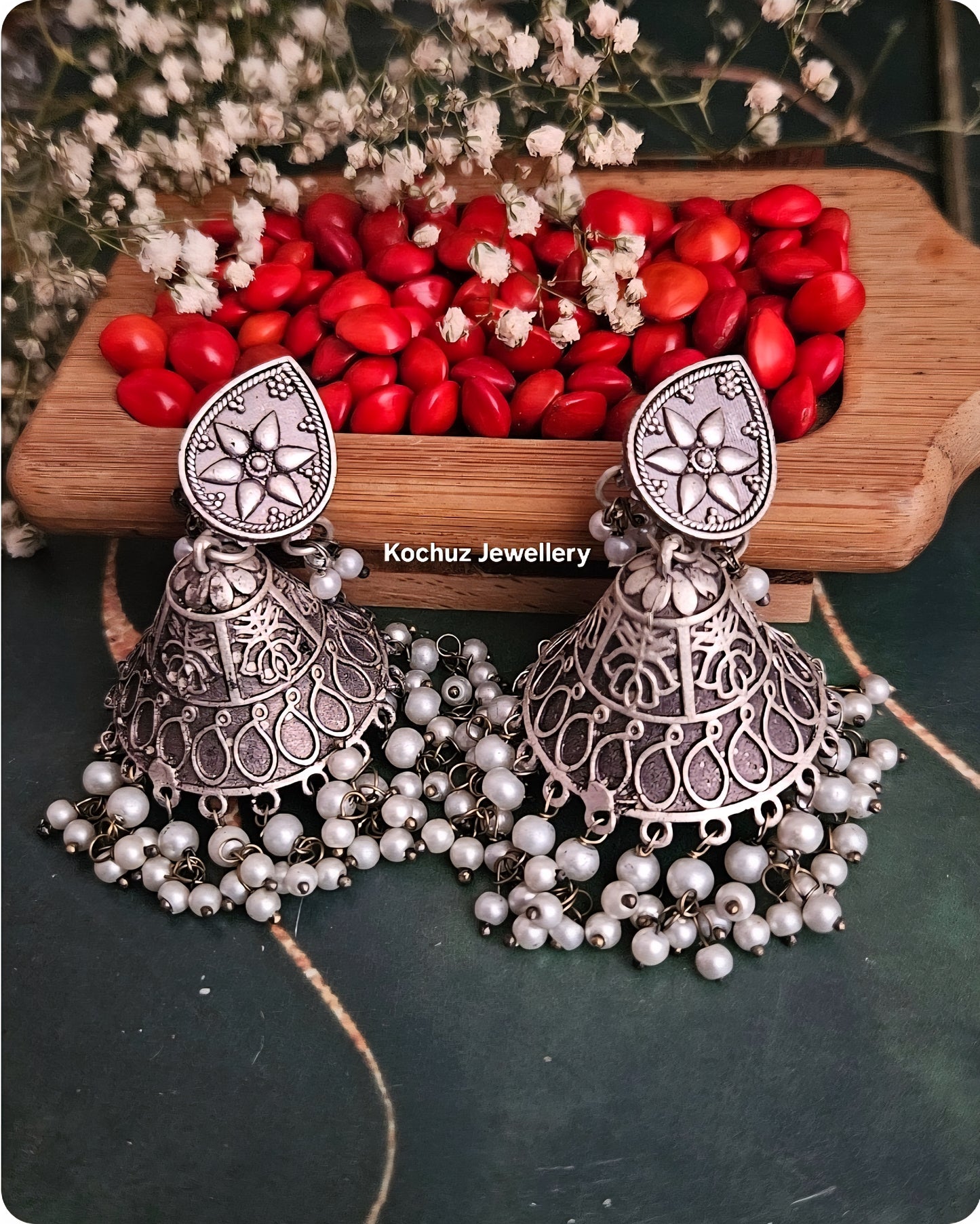EAR1263 - Silver Look Alike Jhumka