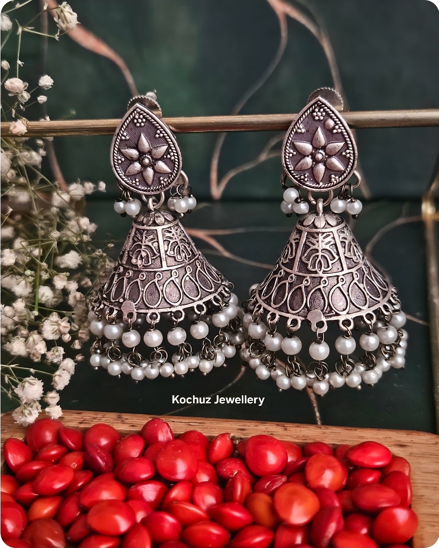 EAR1263 - Silver Look Alike Jhumka