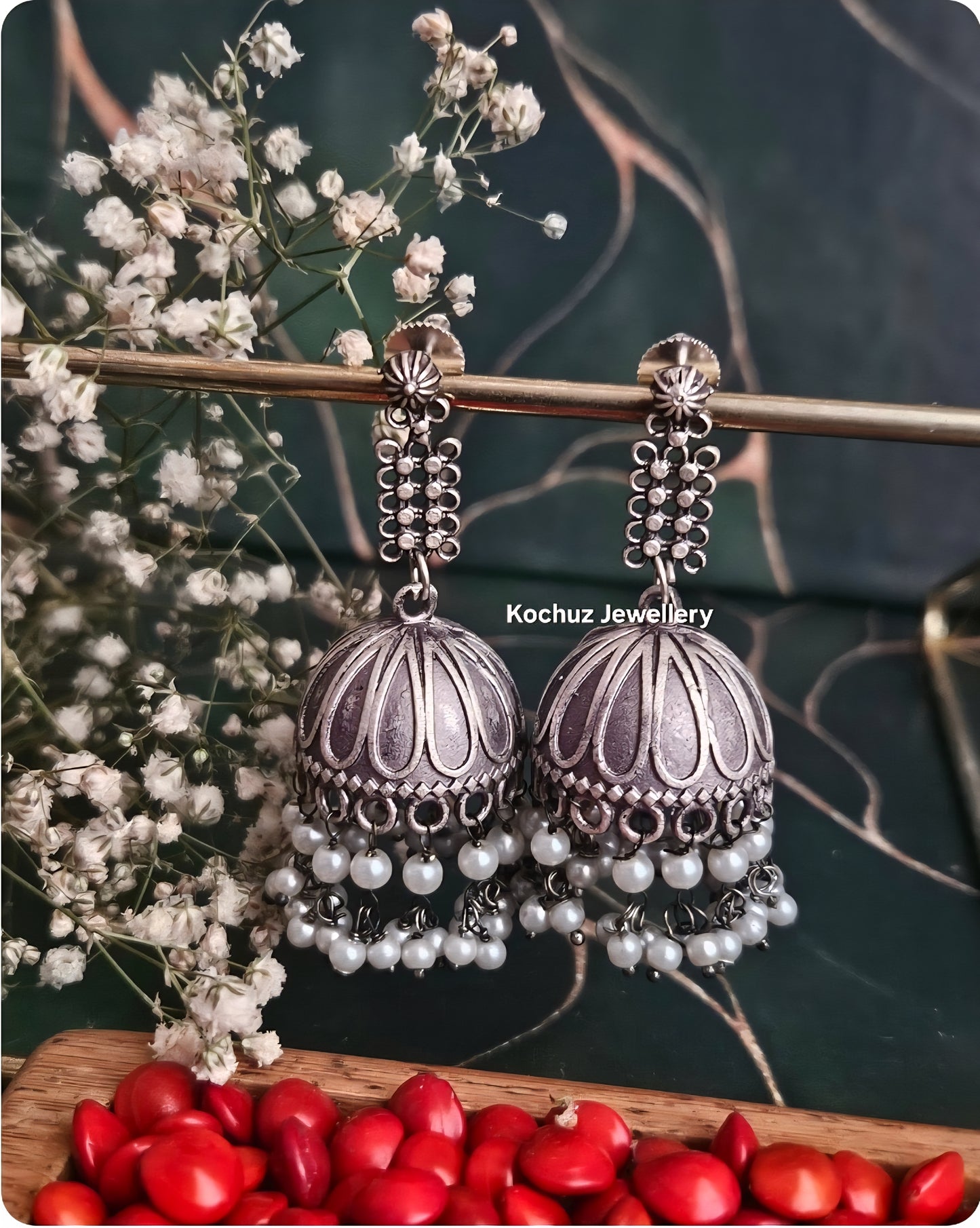EAR1264 - Silver Look Alike Jhumka