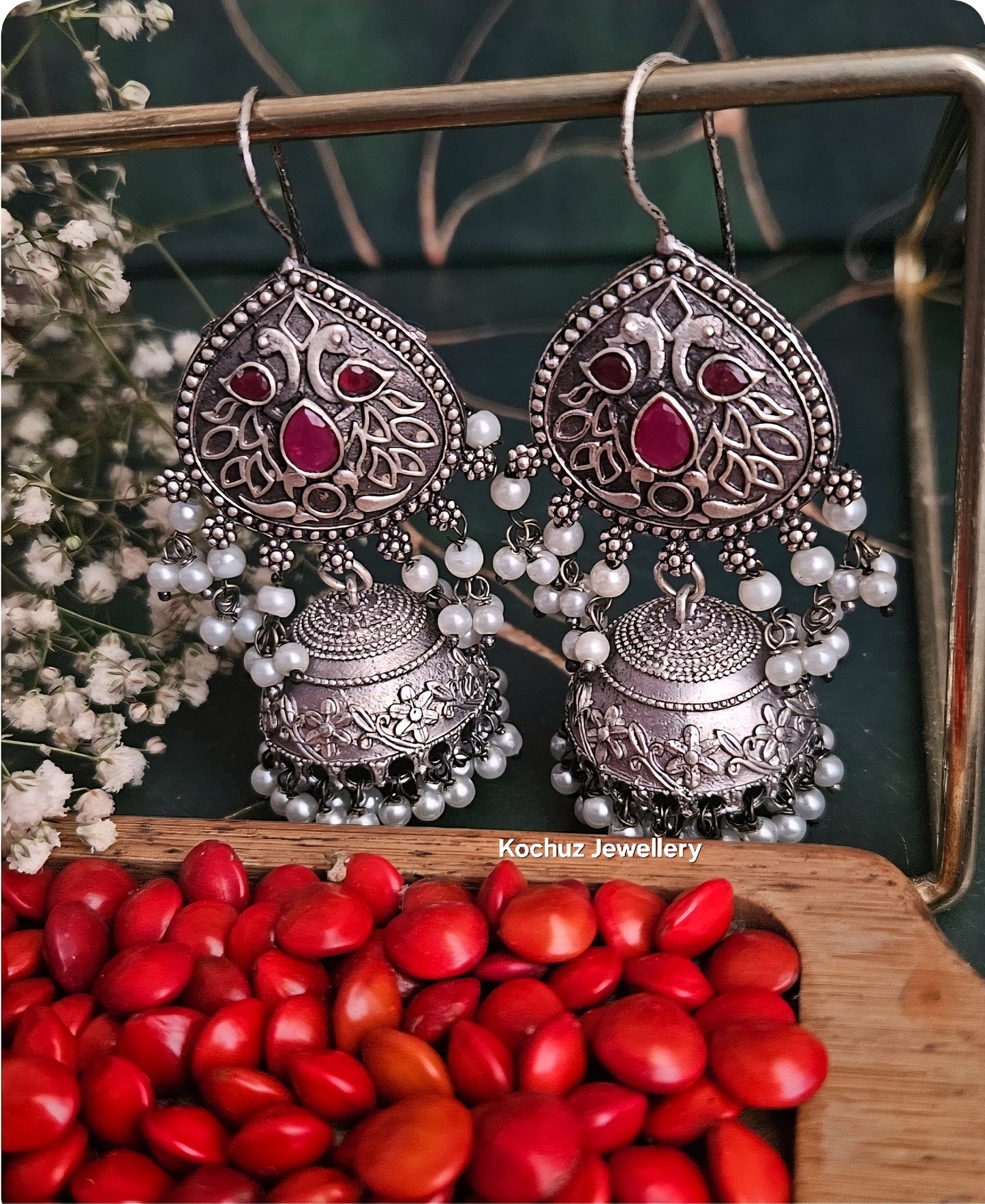 EAR1262 - Silver Look Alike Jhumka