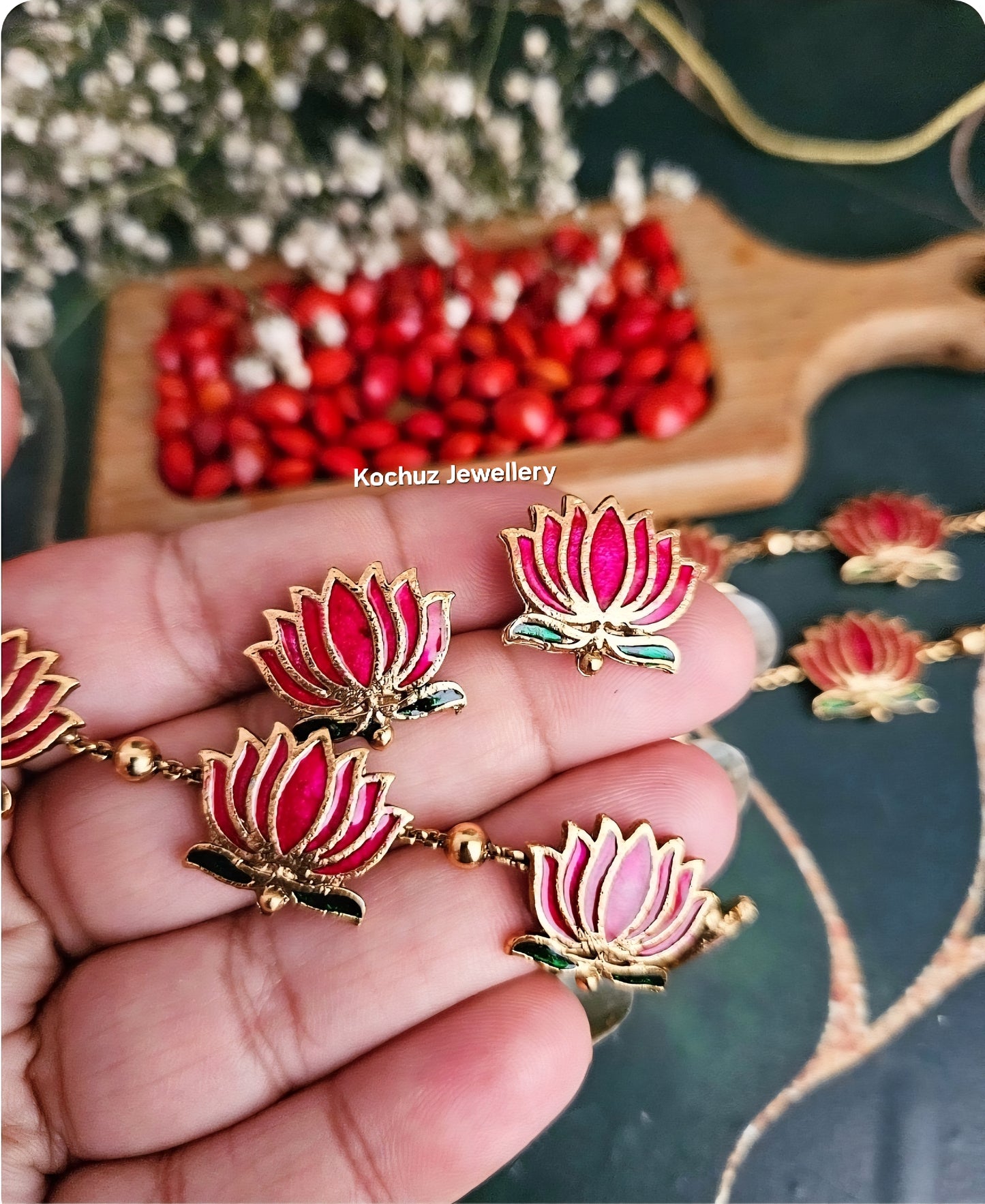 NECK1297 - Lotus Neckpiece(Manju Warrier inspired)