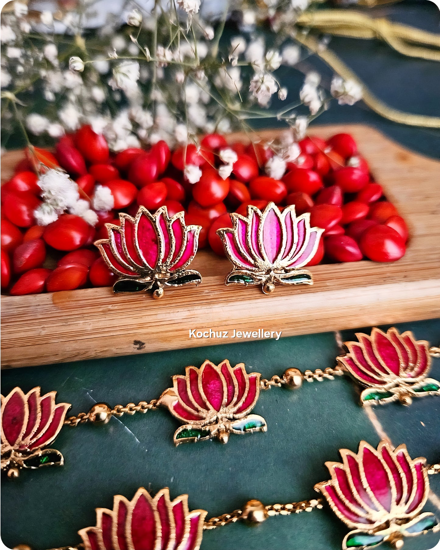 NECK1297 - Lotus Neckpiece(Manju Warrier inspired)