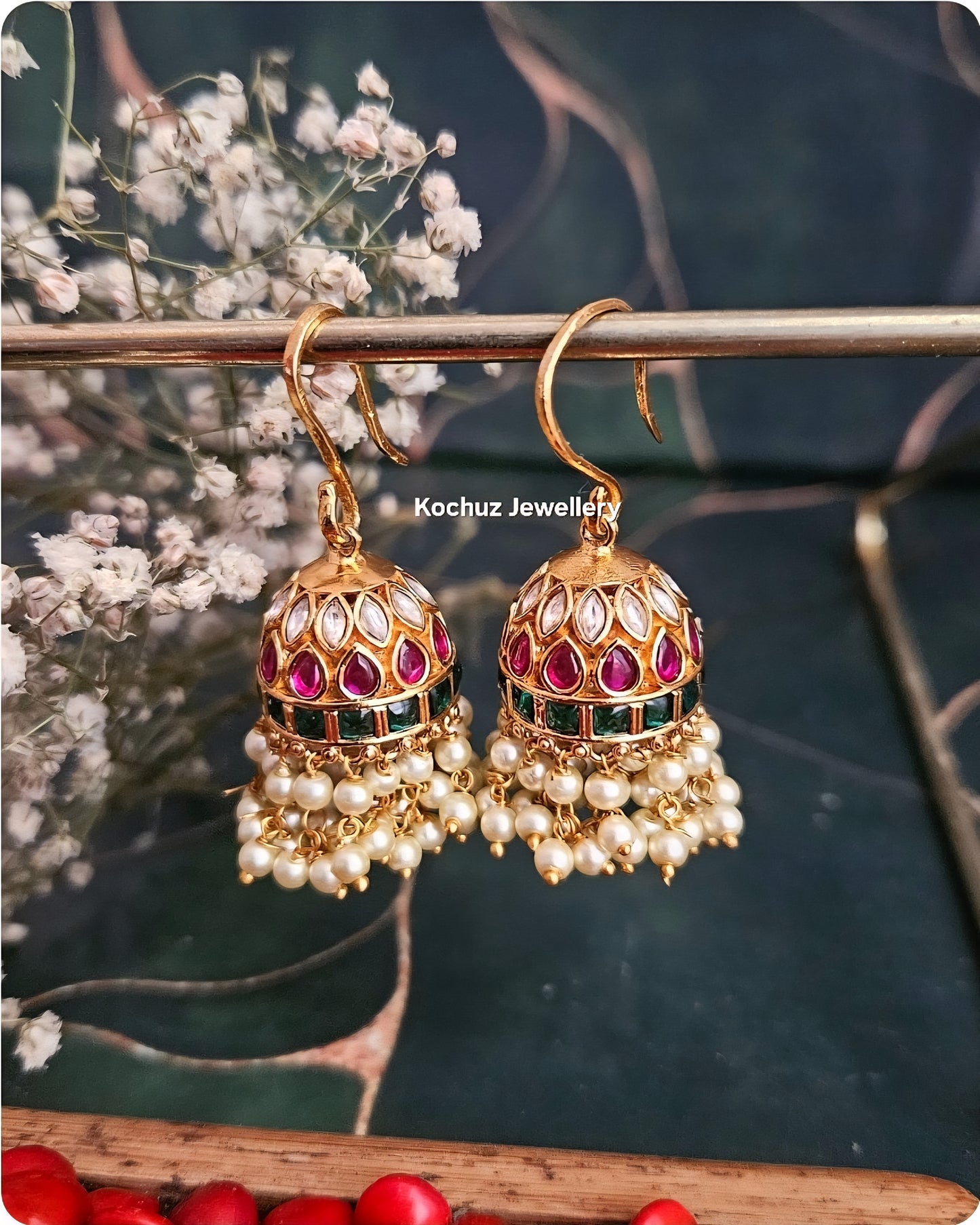 EAR1258 - Premium Kemp Style Hook jhumka
