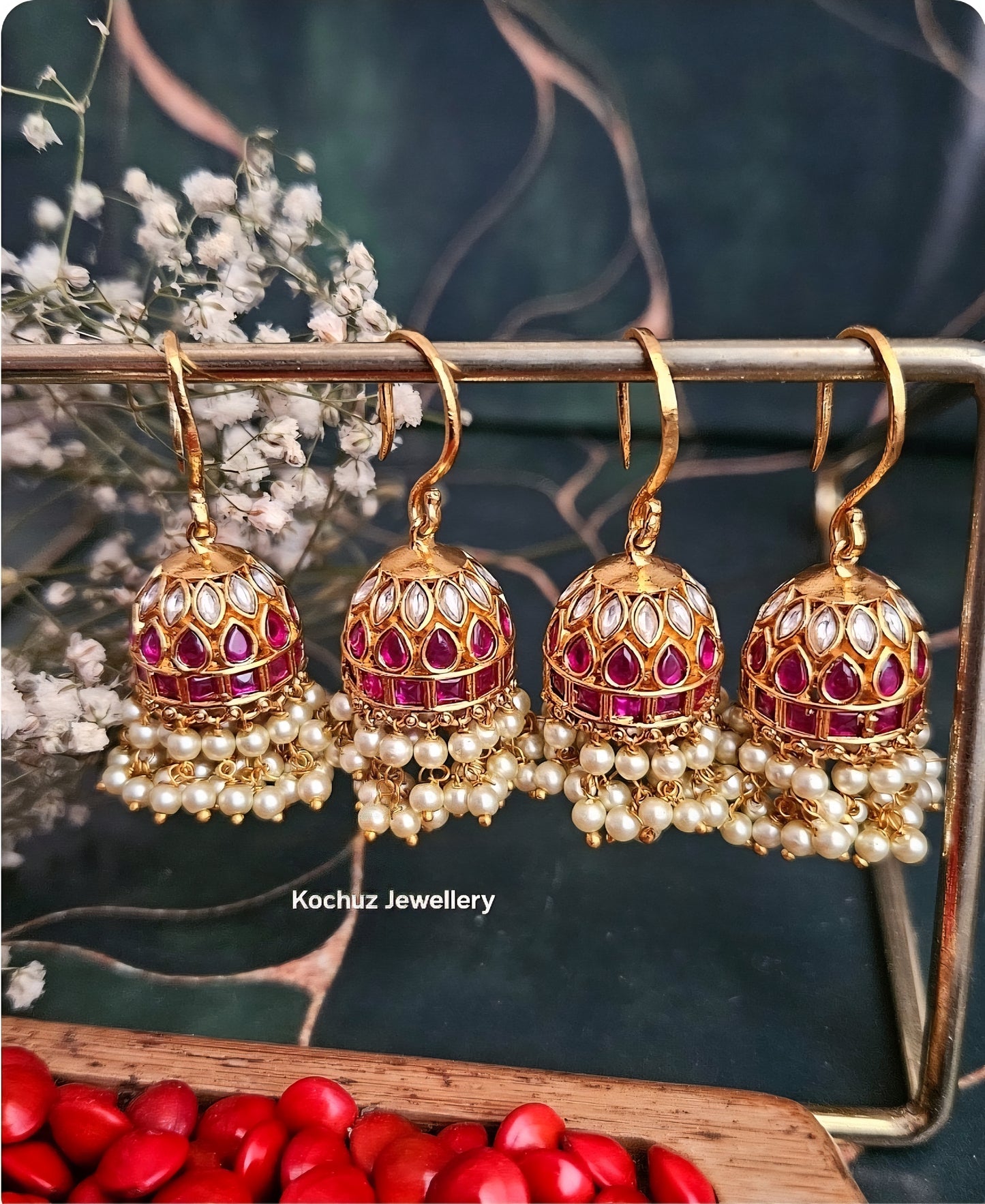 EAR1258 - Premium Kemp Style Hook jhumka