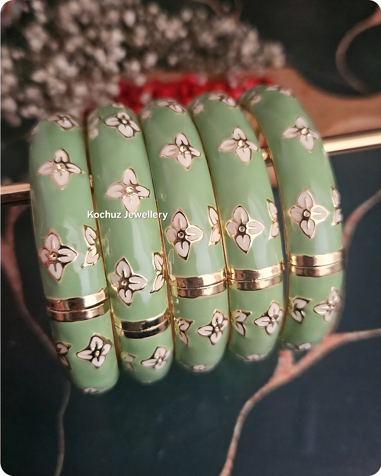 BANG1269 - Anti Tarnish Italian Enamel Meenakari Vintage Bangle