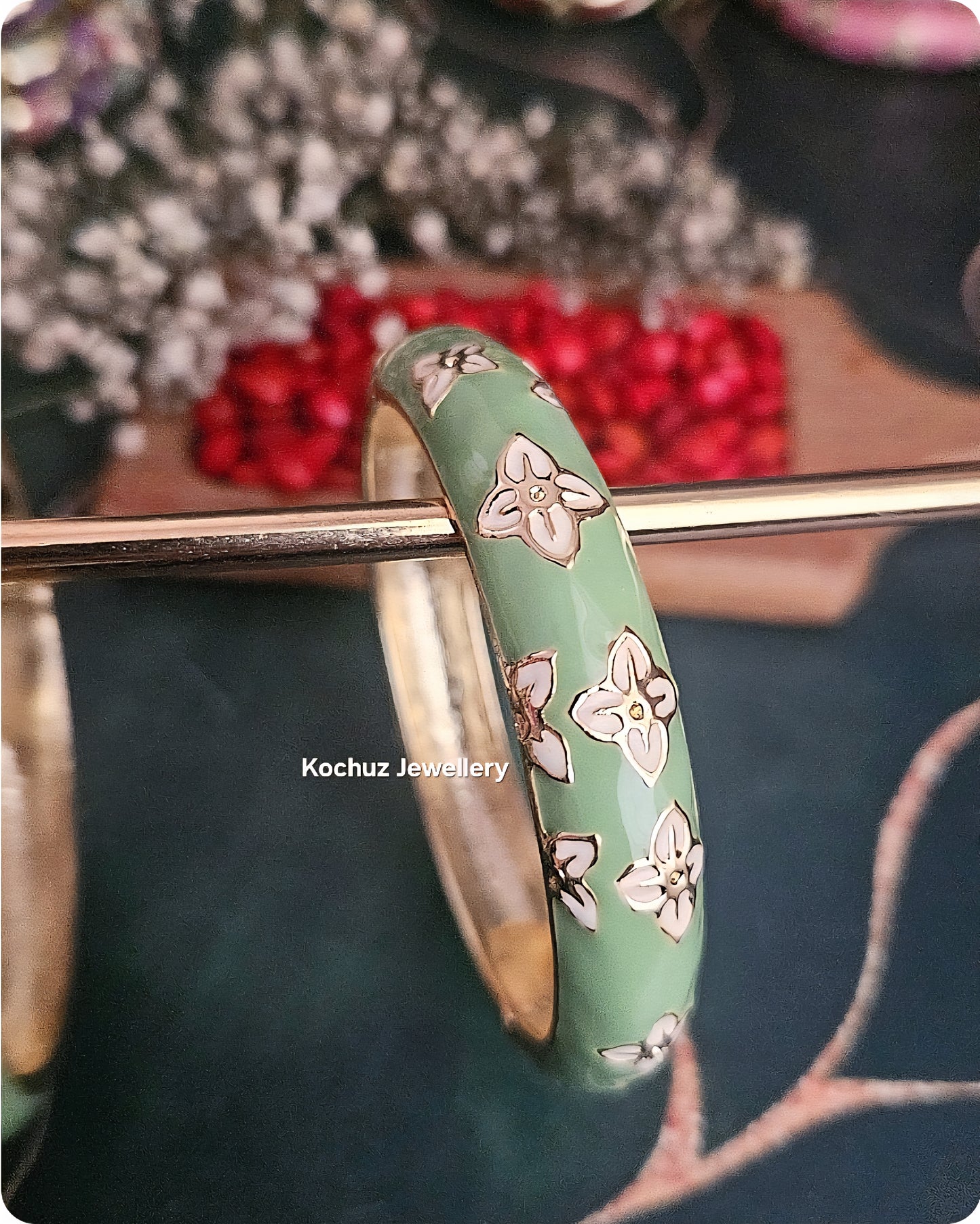 BANG1269 - Anti Tarnish Italian Enamel Meenakari Vintage Bangle