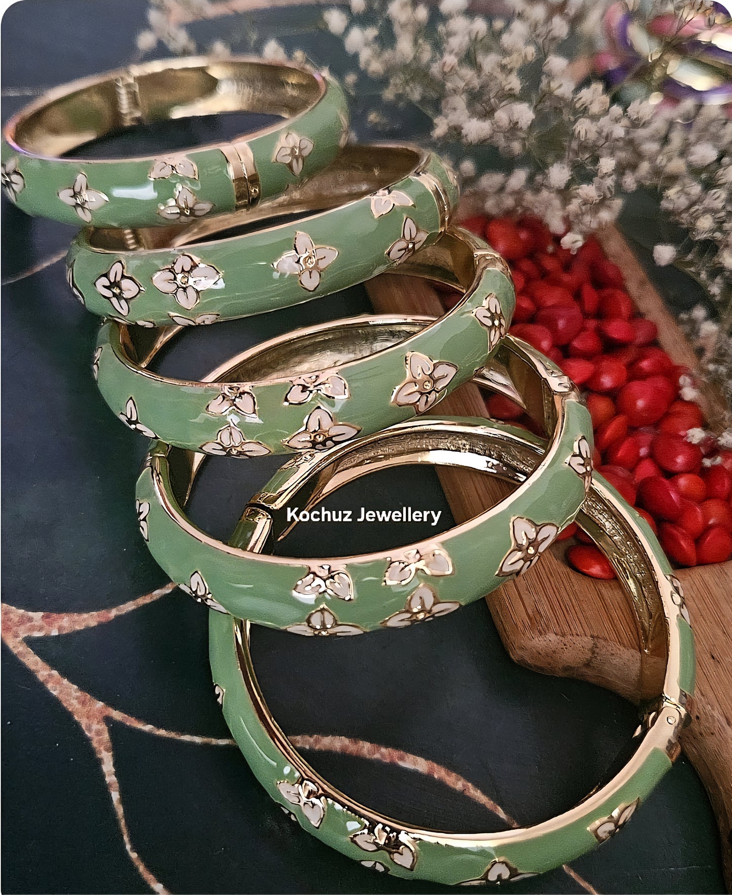 BANG1269 - Anti Tarnish Italian Enamel Meenakari Vintage Bangle