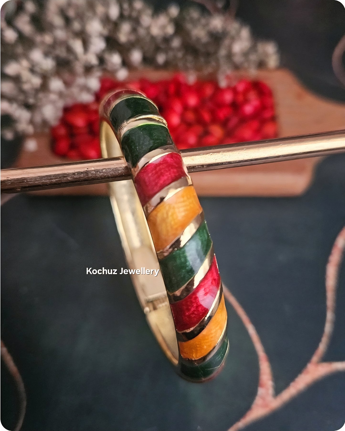 BANG1271 - Anti Tarnish Italian Enamel Meenakari Vintage Bangle