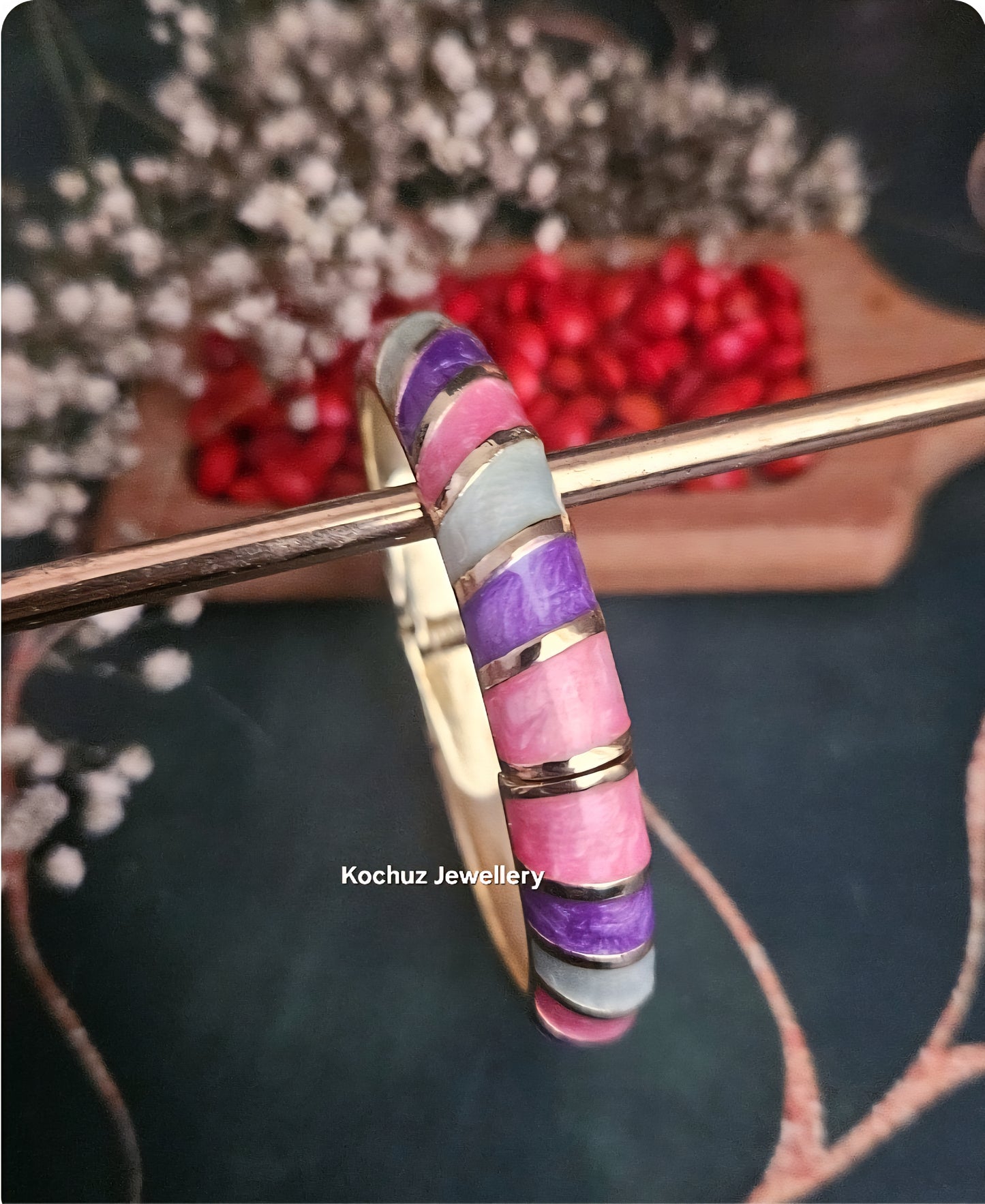 BANG1272 - Anti Tarnish Italian Enamel Meenakari Vintage Bangle
