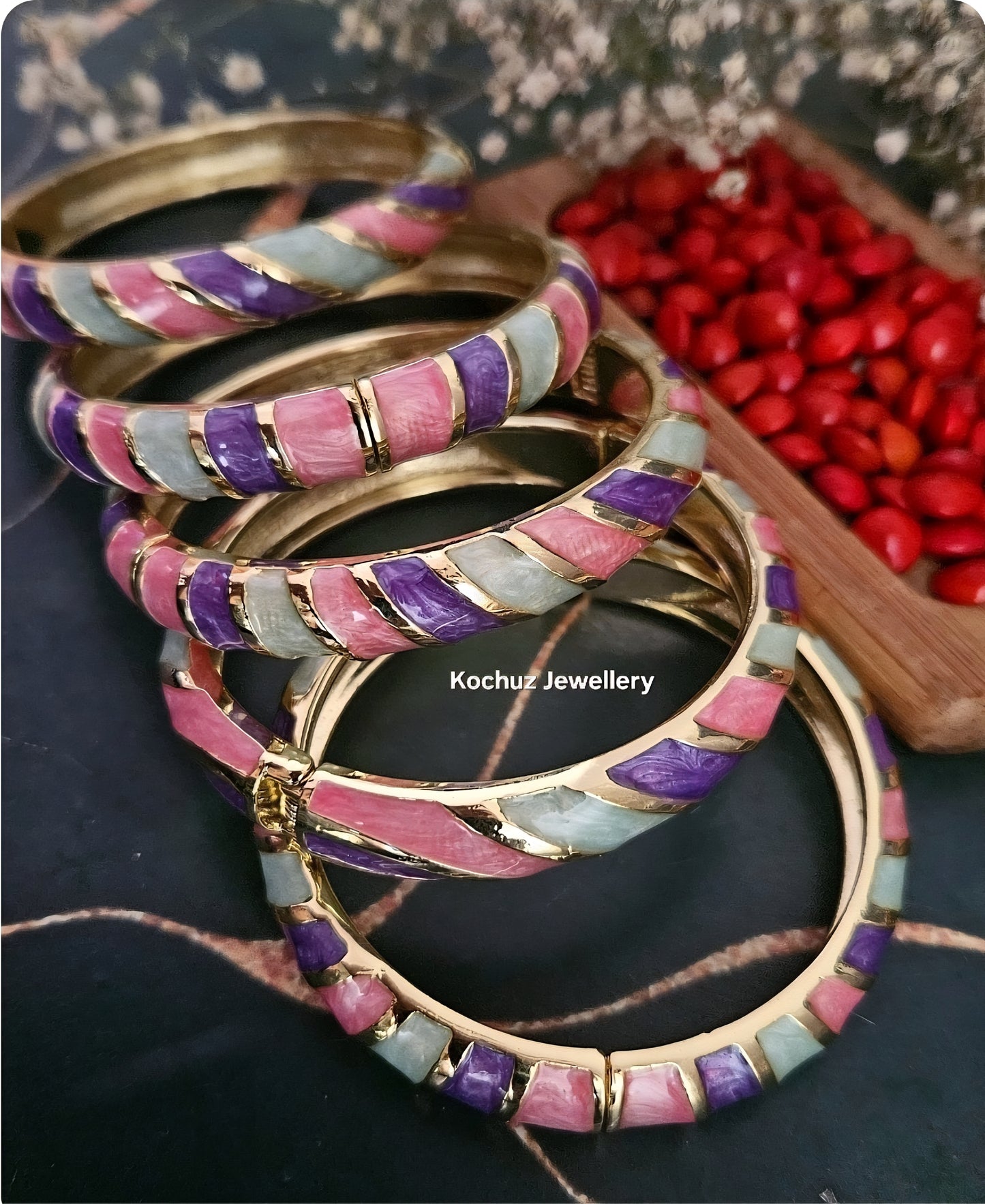 BANG1272 - Anti Tarnish Italian Enamel Meenakari Vintage Bangle