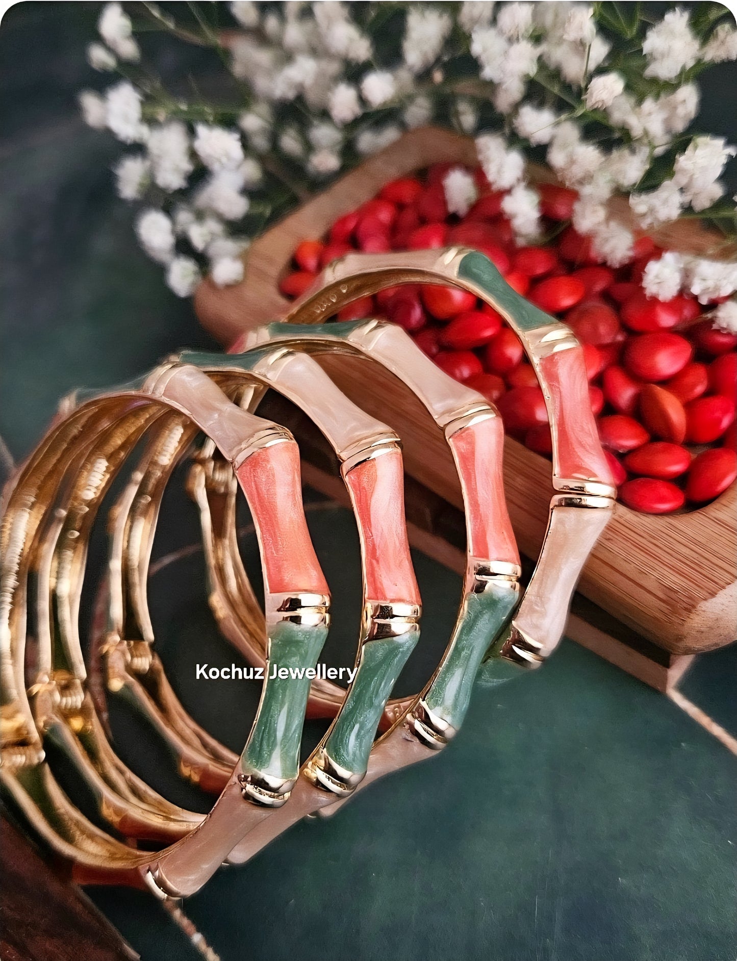 BANG1279 - Anti Tarnish Italian Enamel Meenakari Vintage Bangle