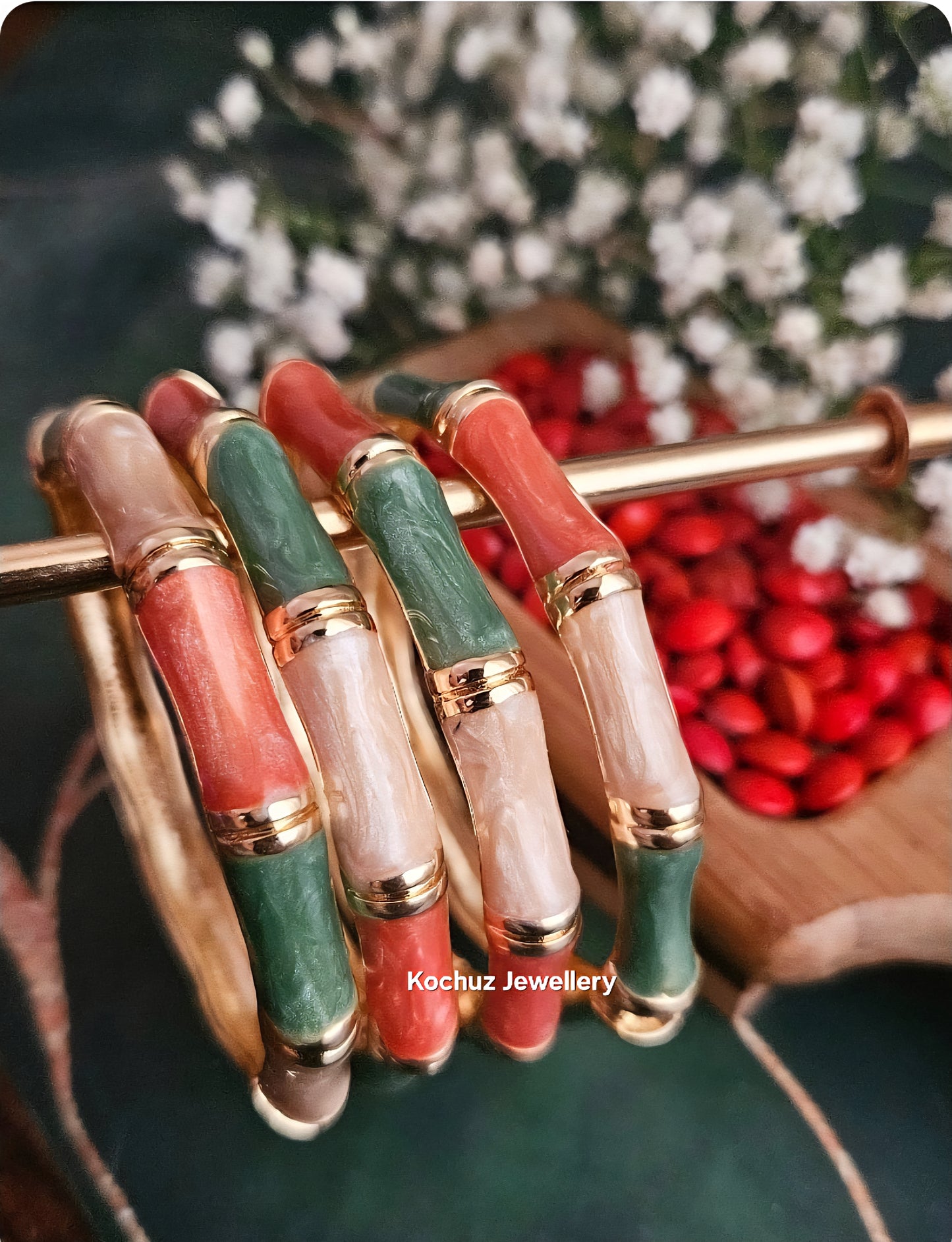 BANG1279 - Anti Tarnish Italian Enamel Meenakari Vintage Bangle