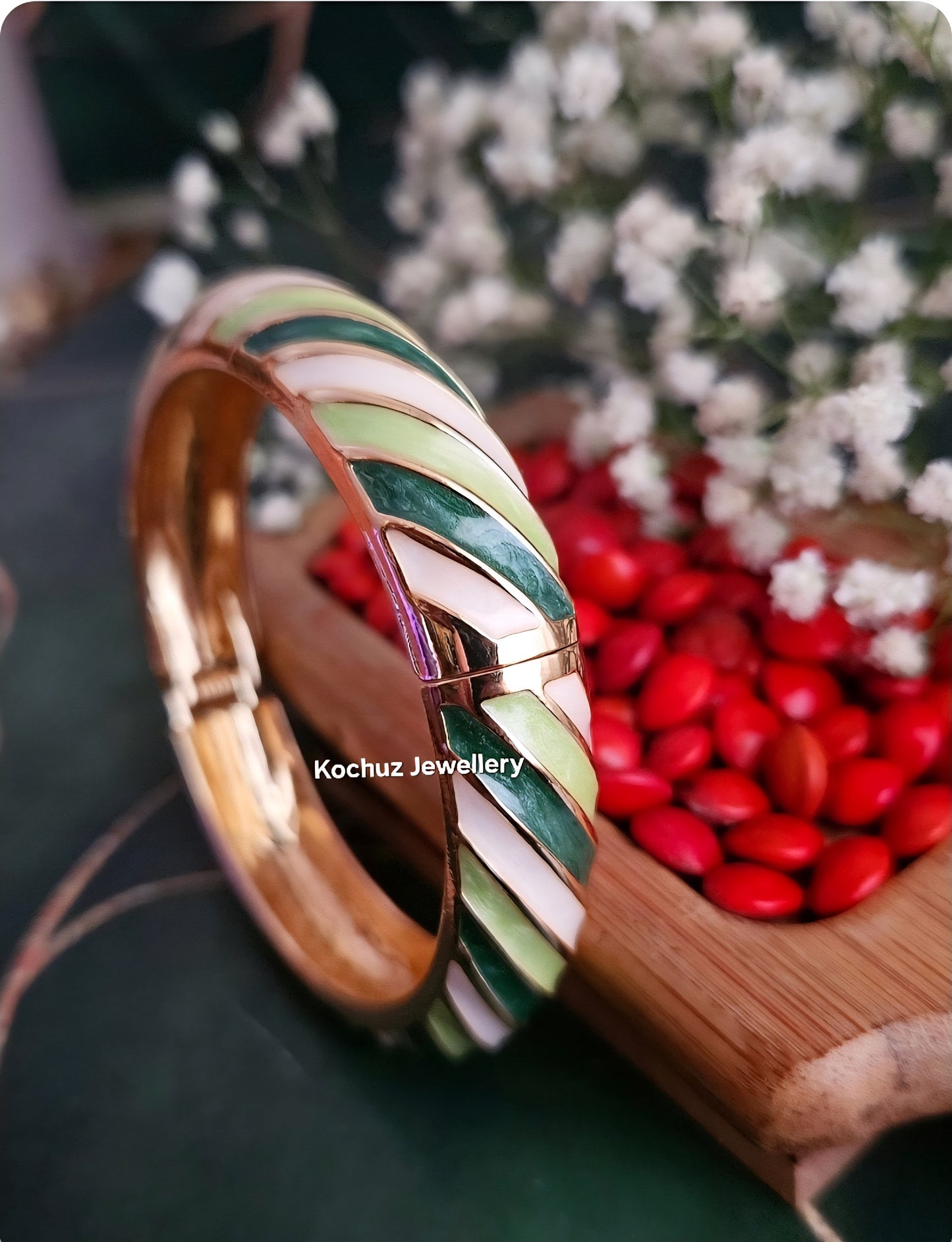 BANG1284 - Anti Tarnish Italian Enamel Meenakari Vintage Bangle